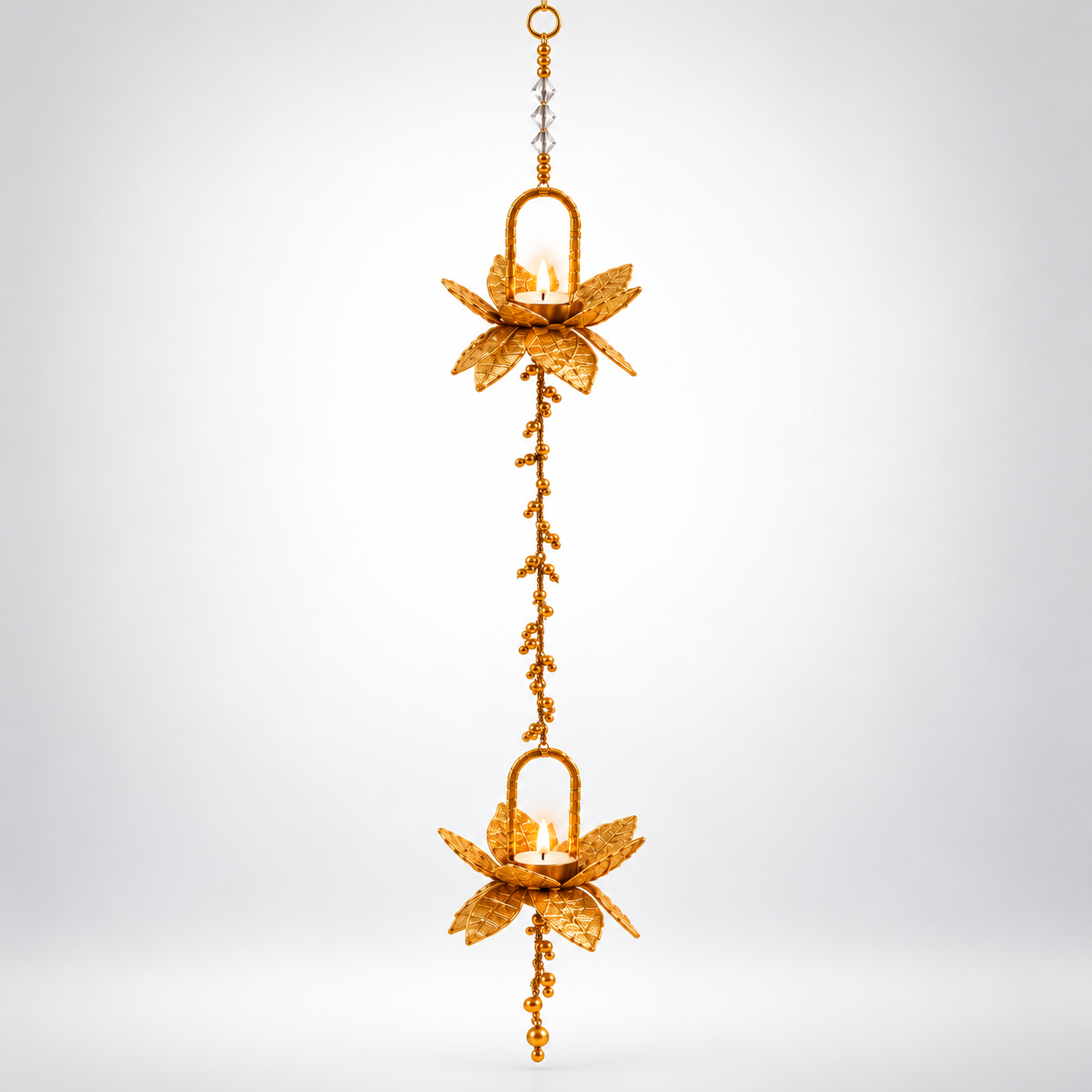 Golden Lotus Diya Hanging Ornament