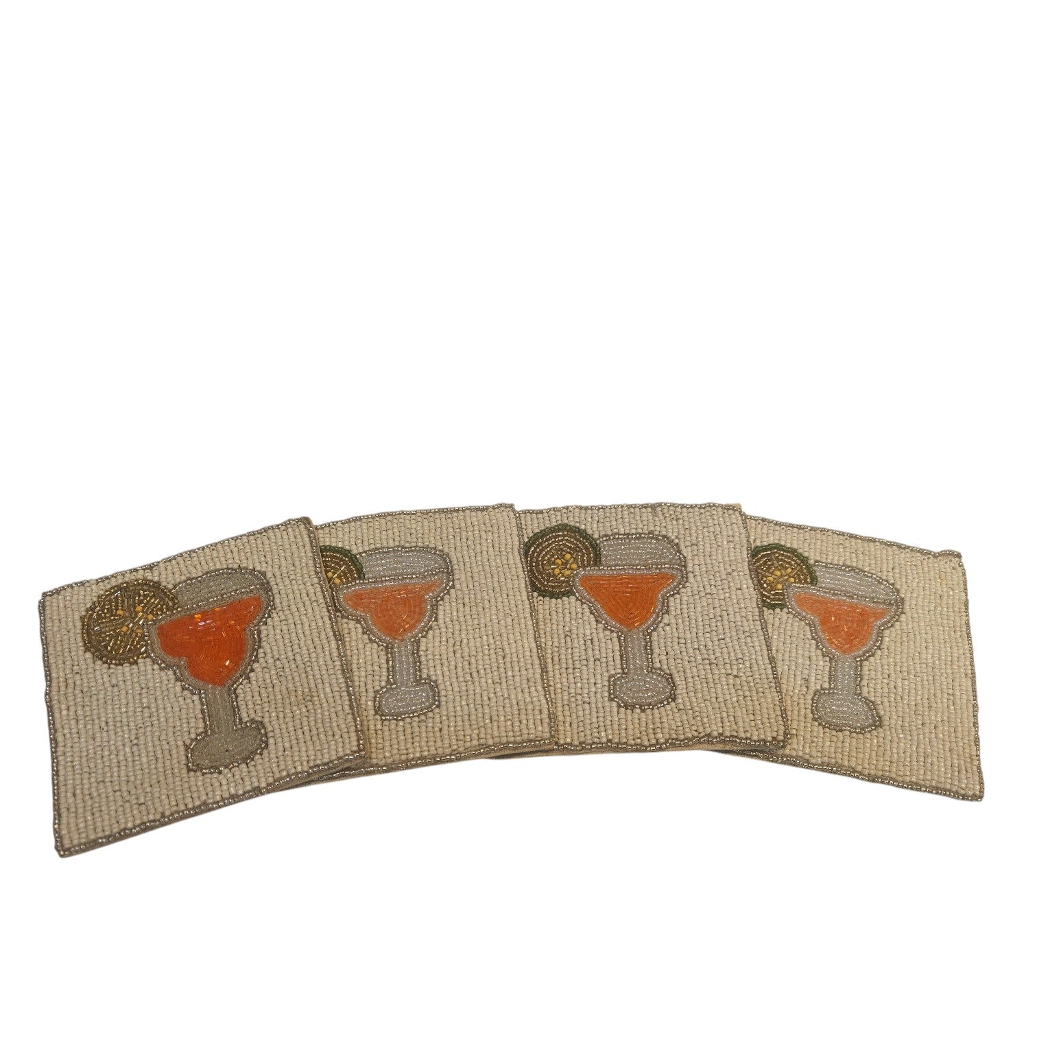 Handmade Beaded Cocktail Coasters — Set of 4