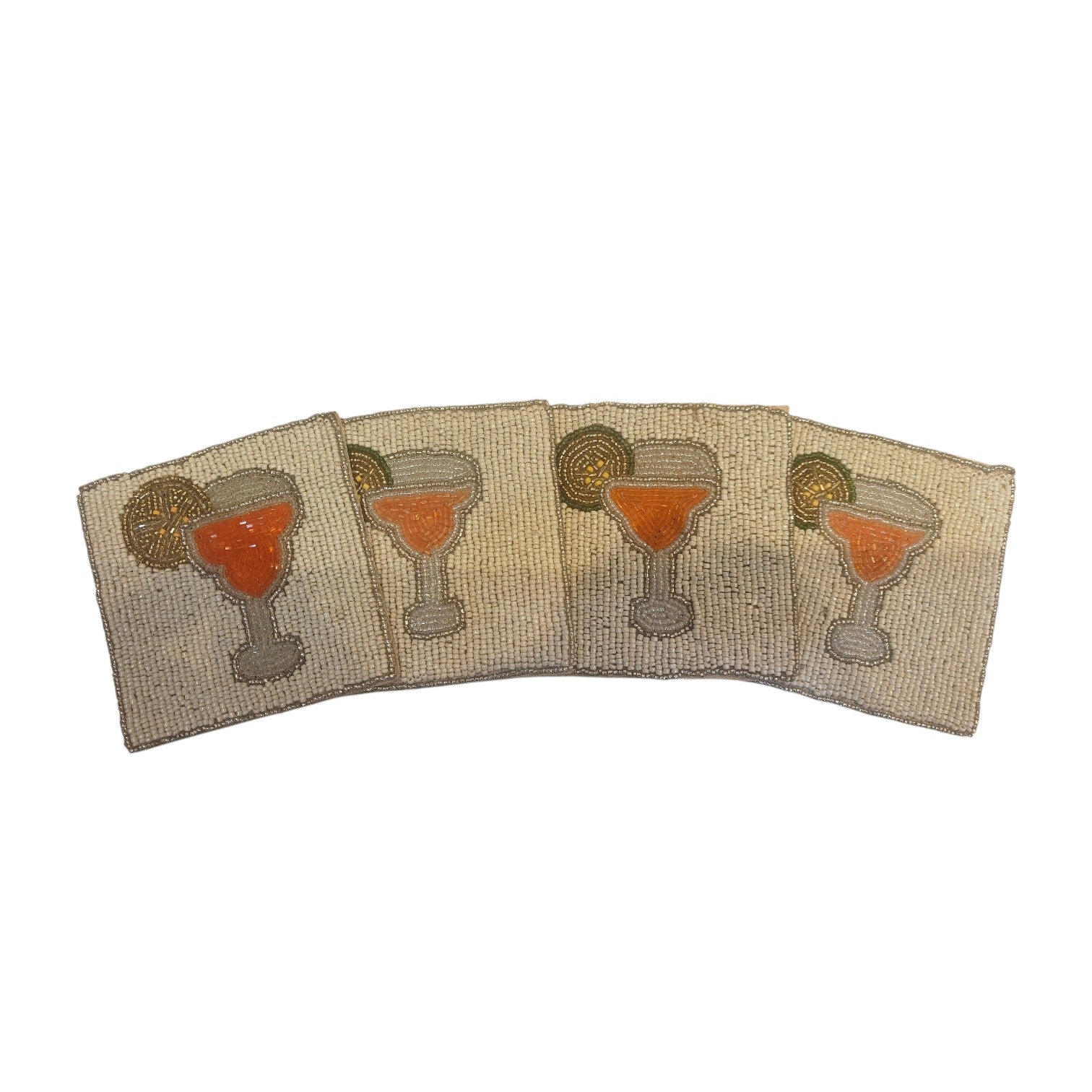 Handmade Beaded Cocktail Coasters — Set of 4