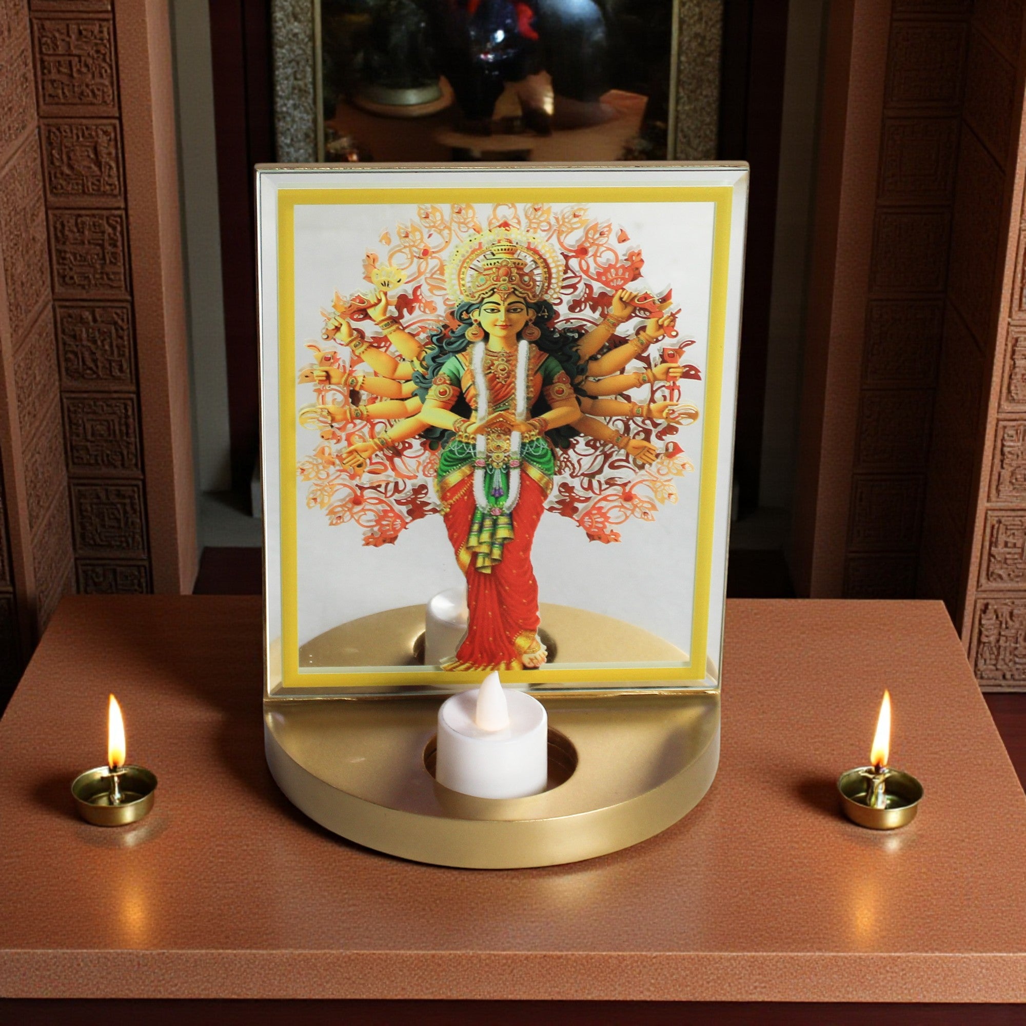 Designer Glass Mata Photo Frame for Navratri