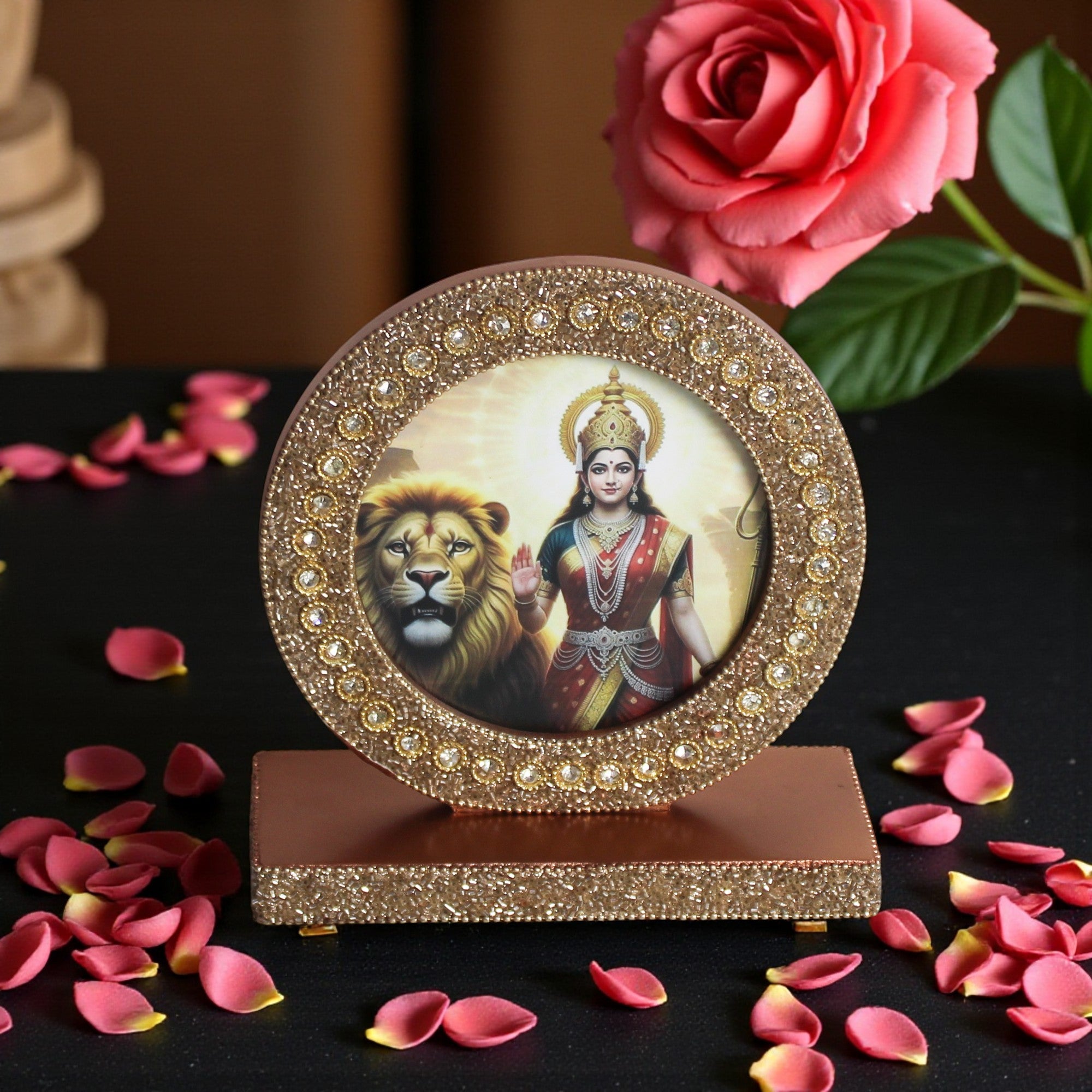 Sherawali Mata Tabletop Photo Frame for Blessings