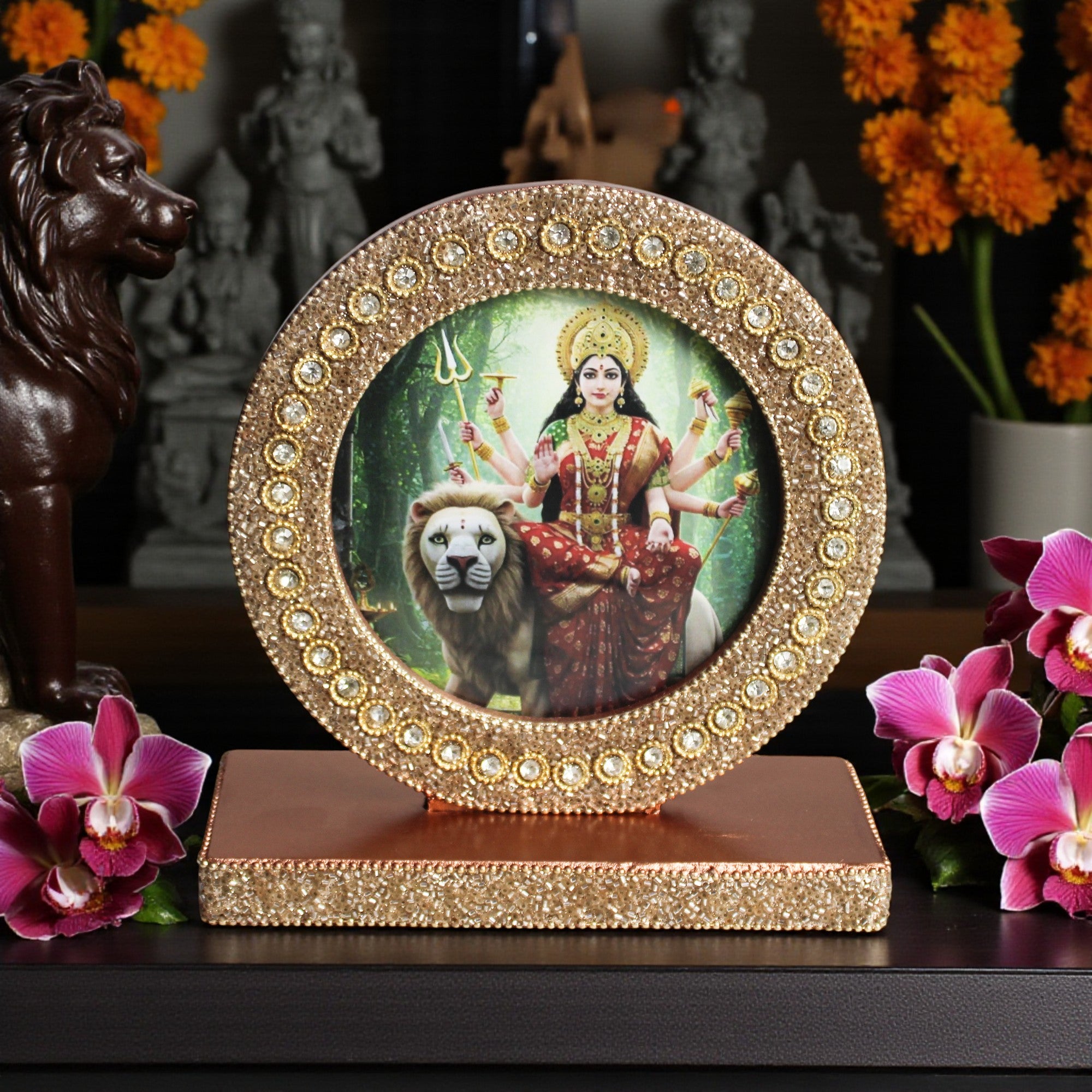Sherawali Mata Tabletop Photo Frame for Blessings