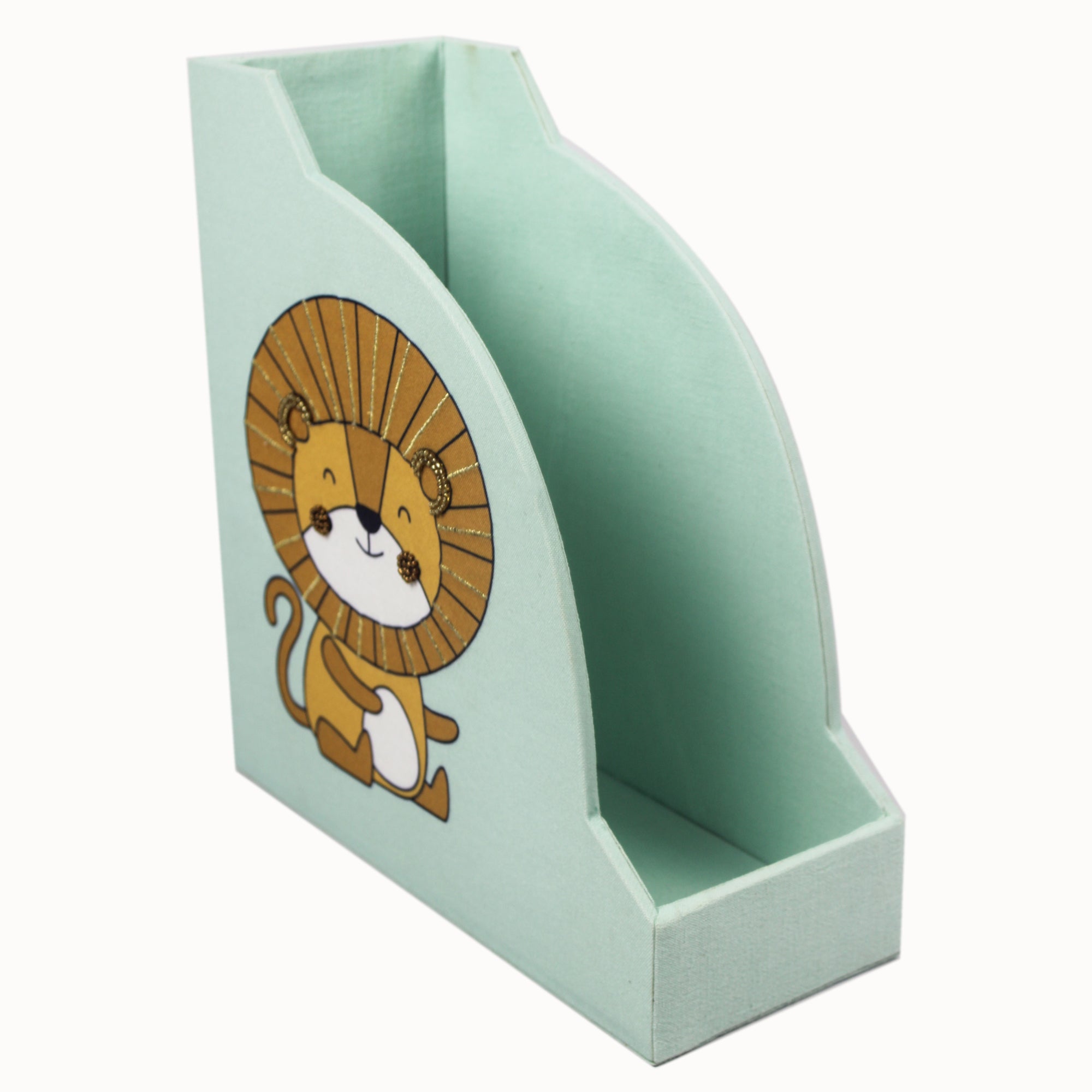 Lion Design Magazine Holder & Stationery Organizer (Set of 2)
