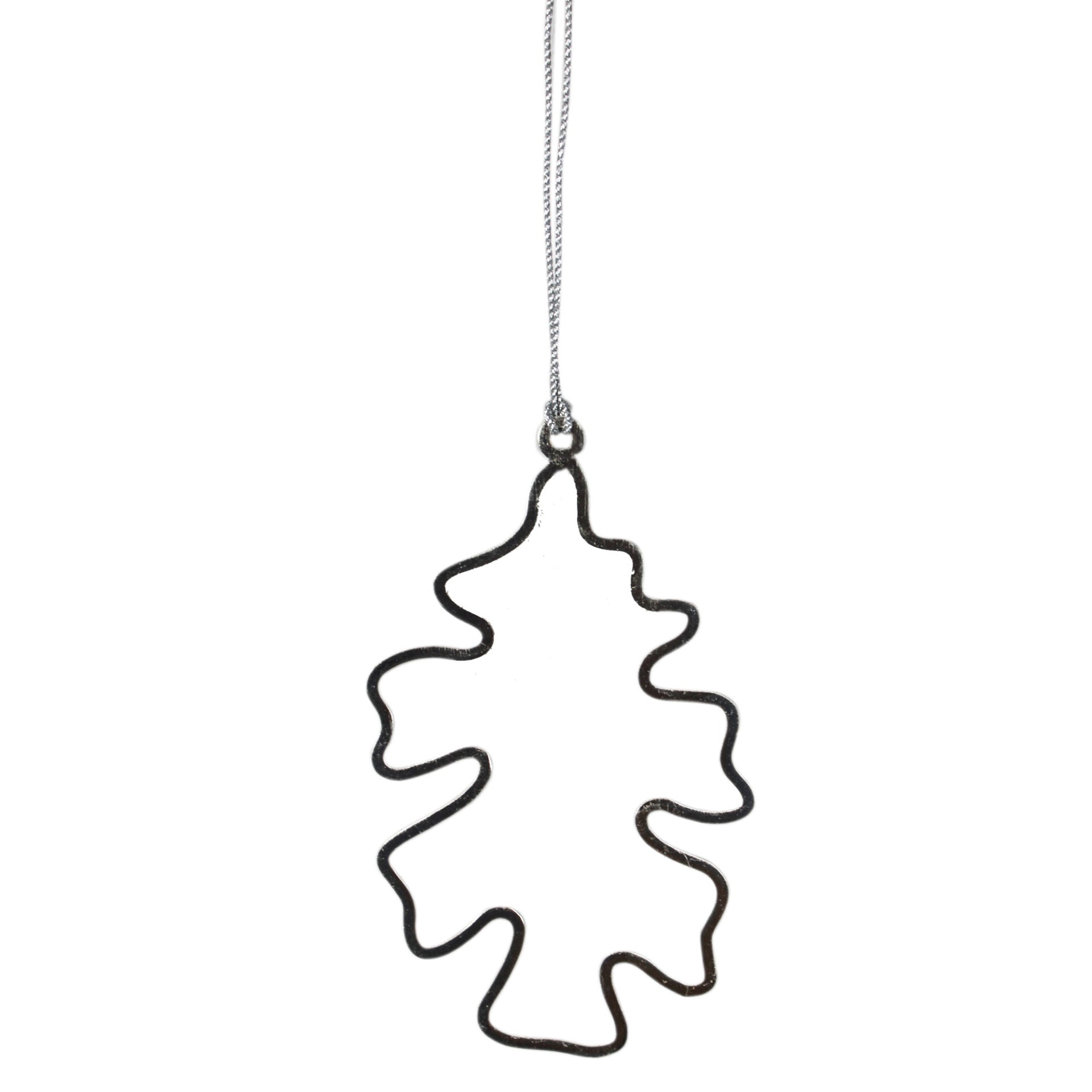 Set of 4 Metal Tree Shaped Hanging Ornaments for Christmas Tree Decoration