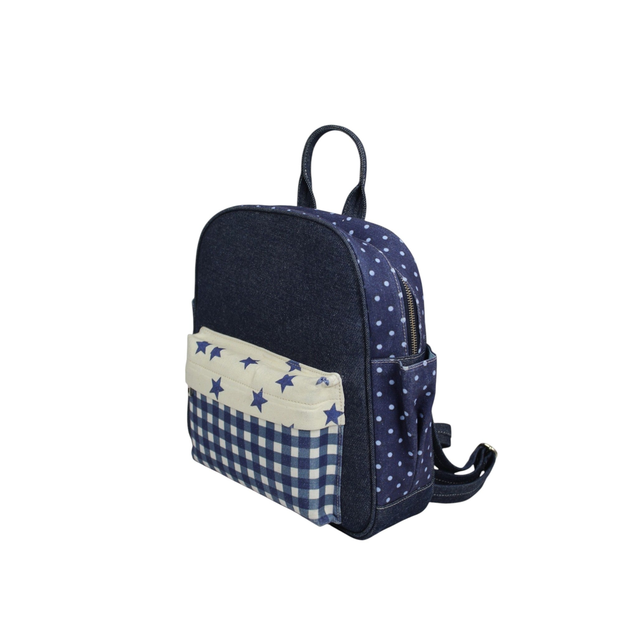 Polka Dot with Printed Star Canvas Backpack