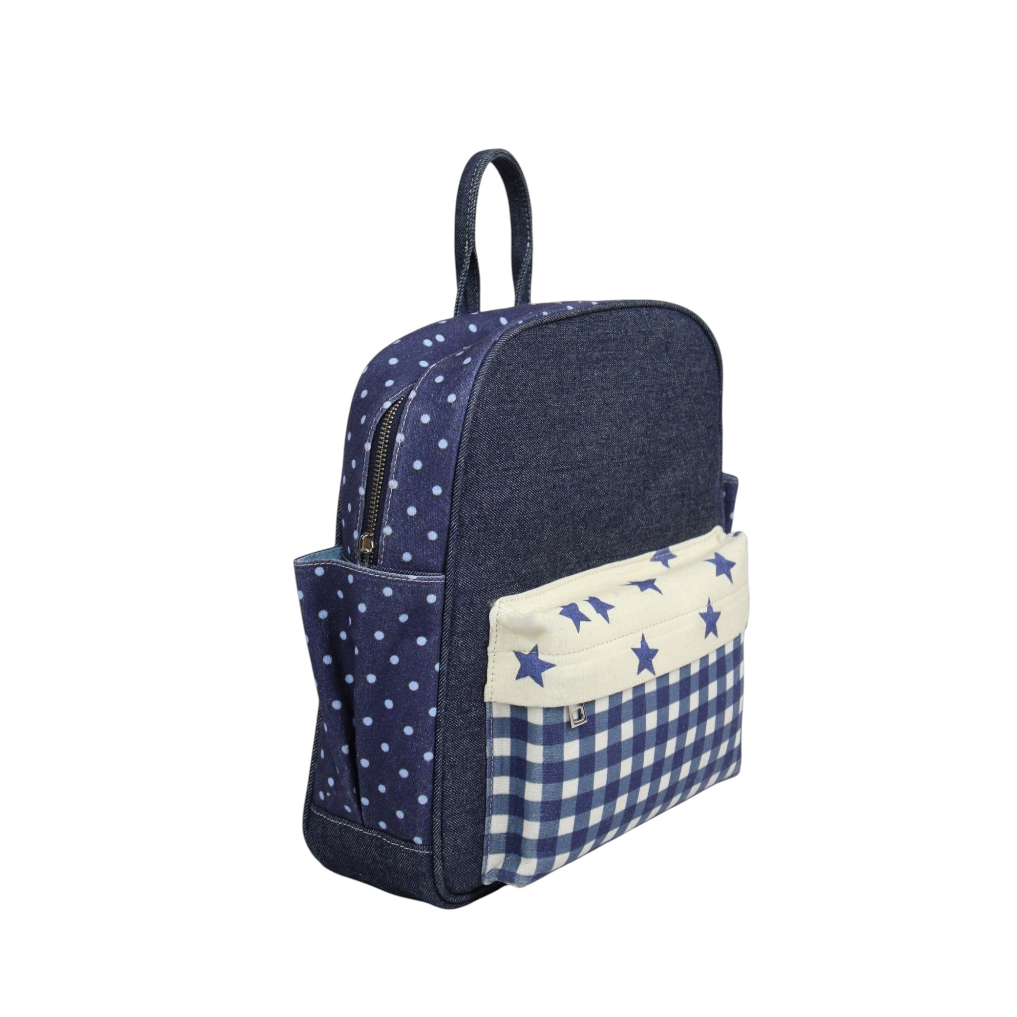Polka Dot with Printed Star Canvas Backpack