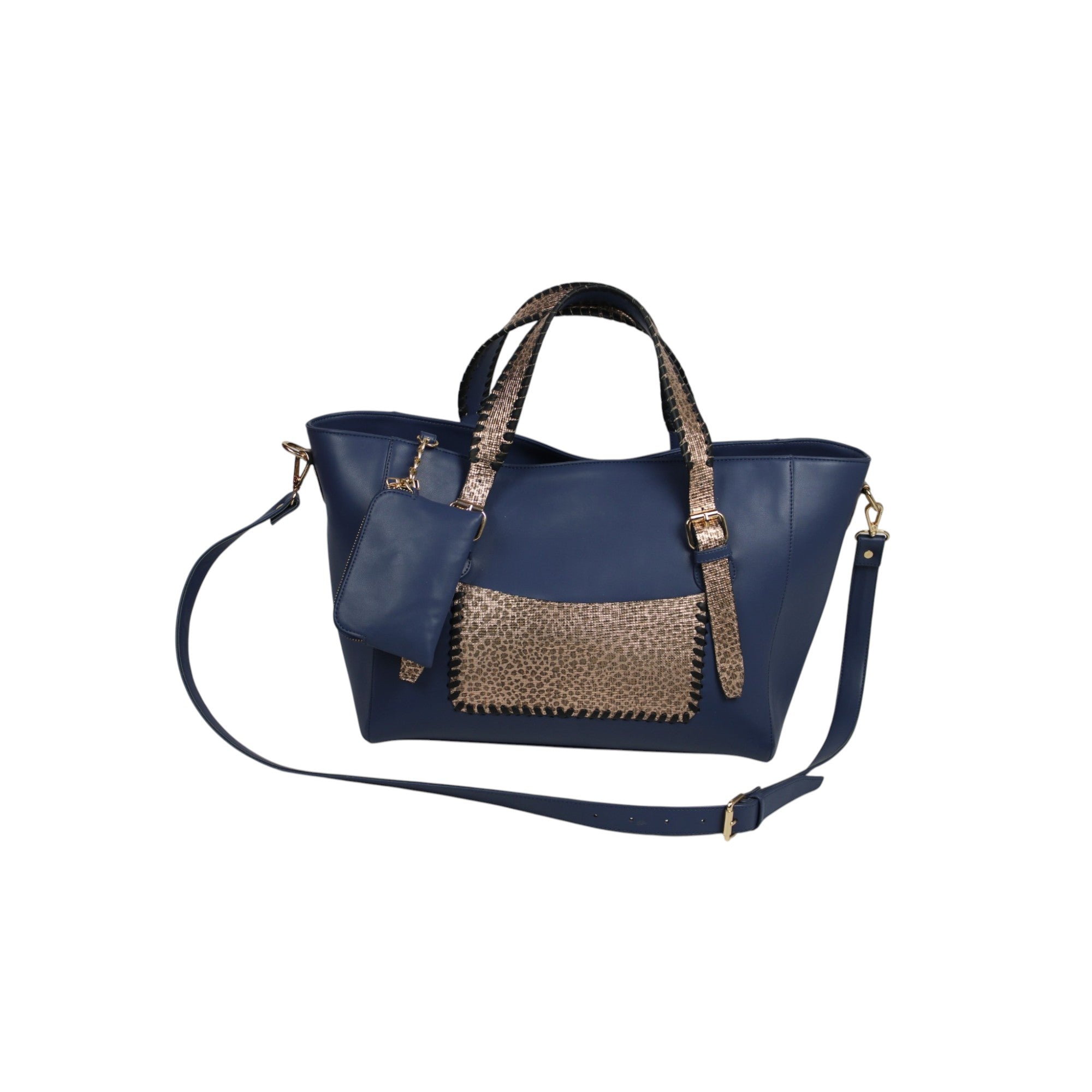  Designer PU Shoulder Bag with Animal Print Genuine Leather 