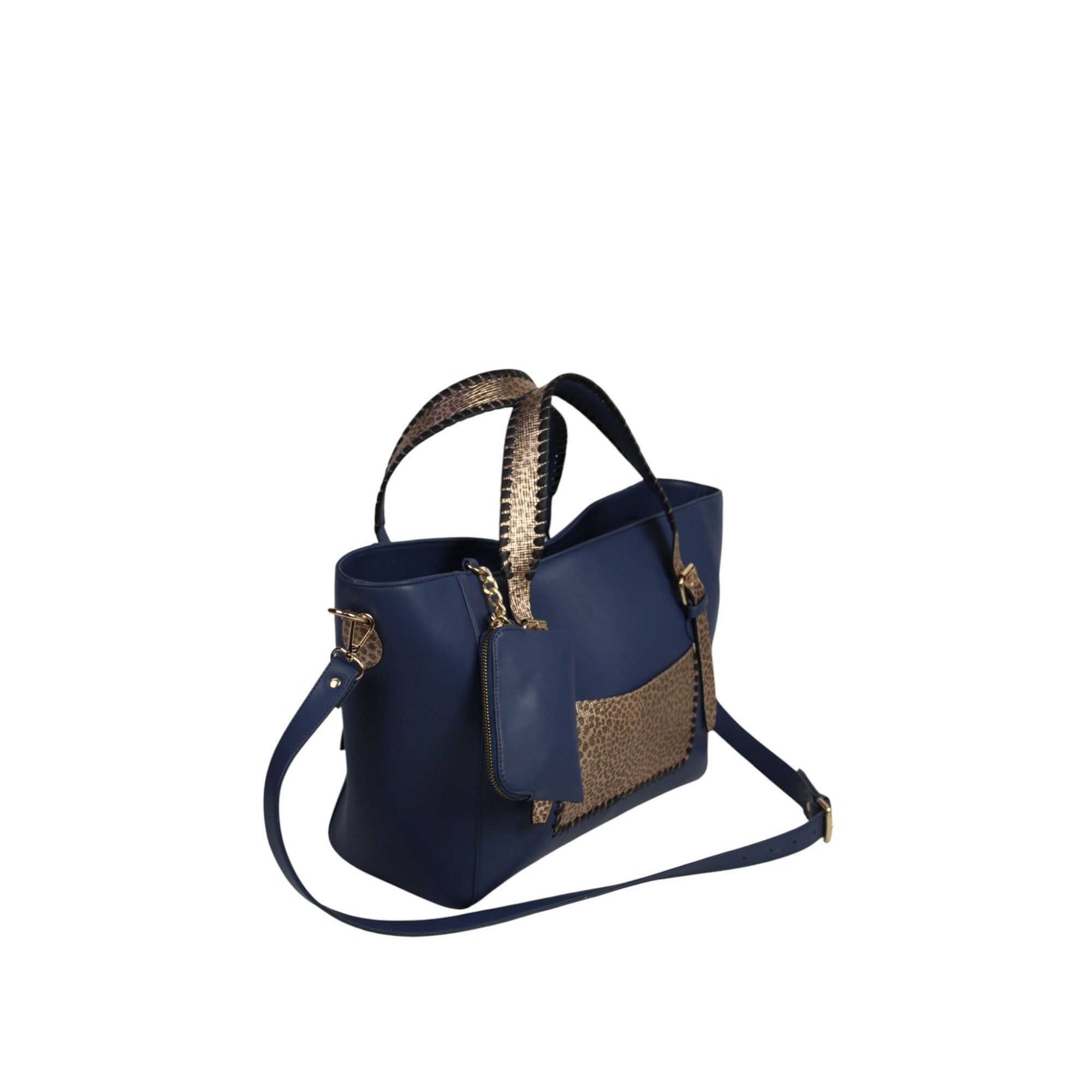 Designer PU Shoulder Bag with Animal Print Genuine Leather