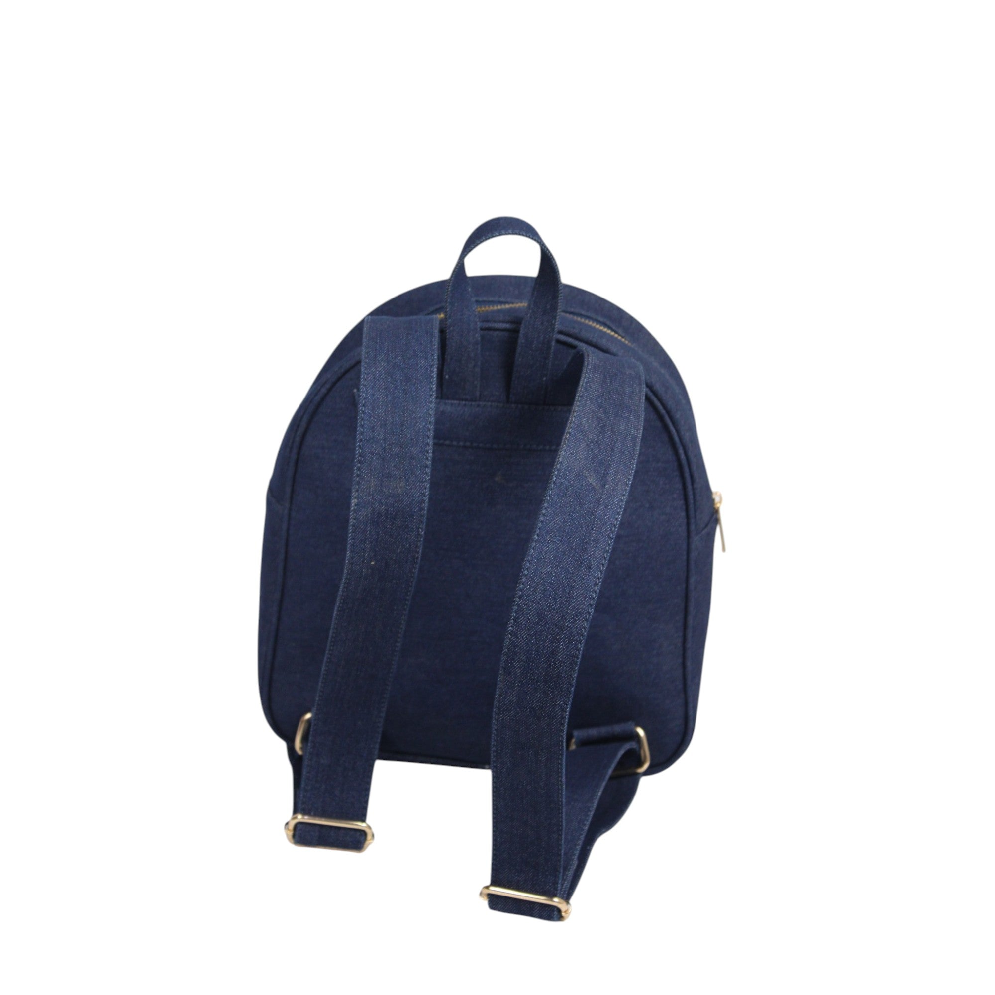 Denim Floral Appliqué Mini Backpack