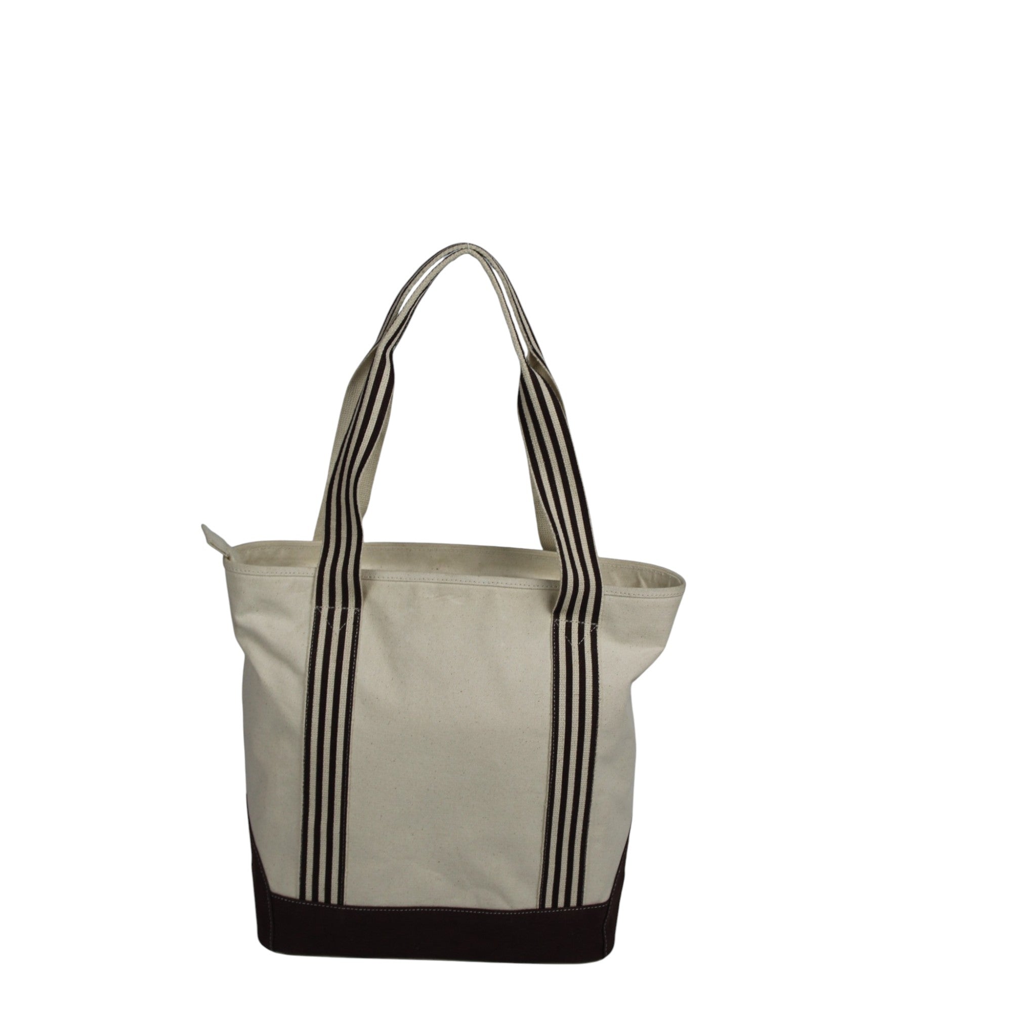 Striped Tote Bag with Embroidered Dog Motif