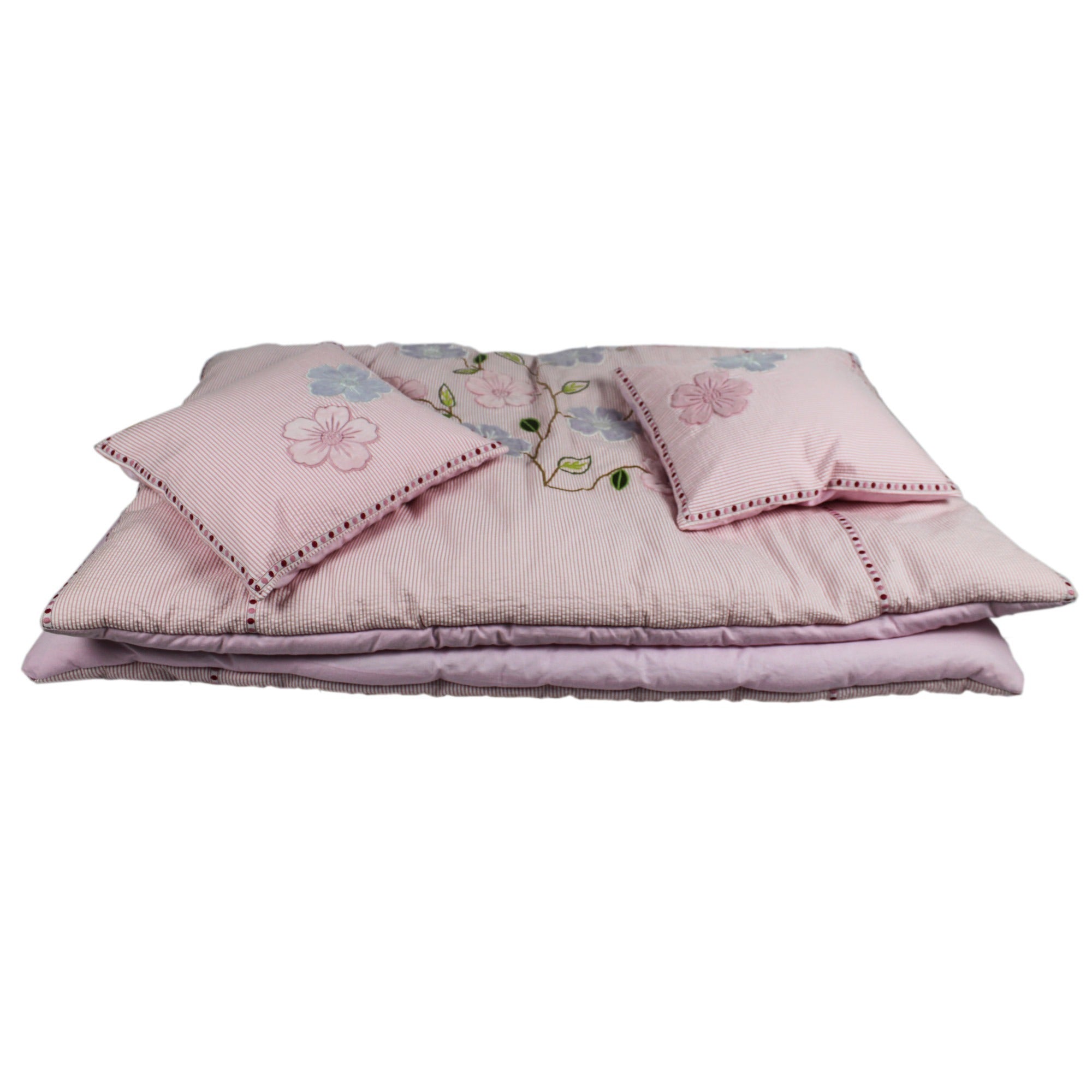 Floral Quilt with 2 Soft Pillows