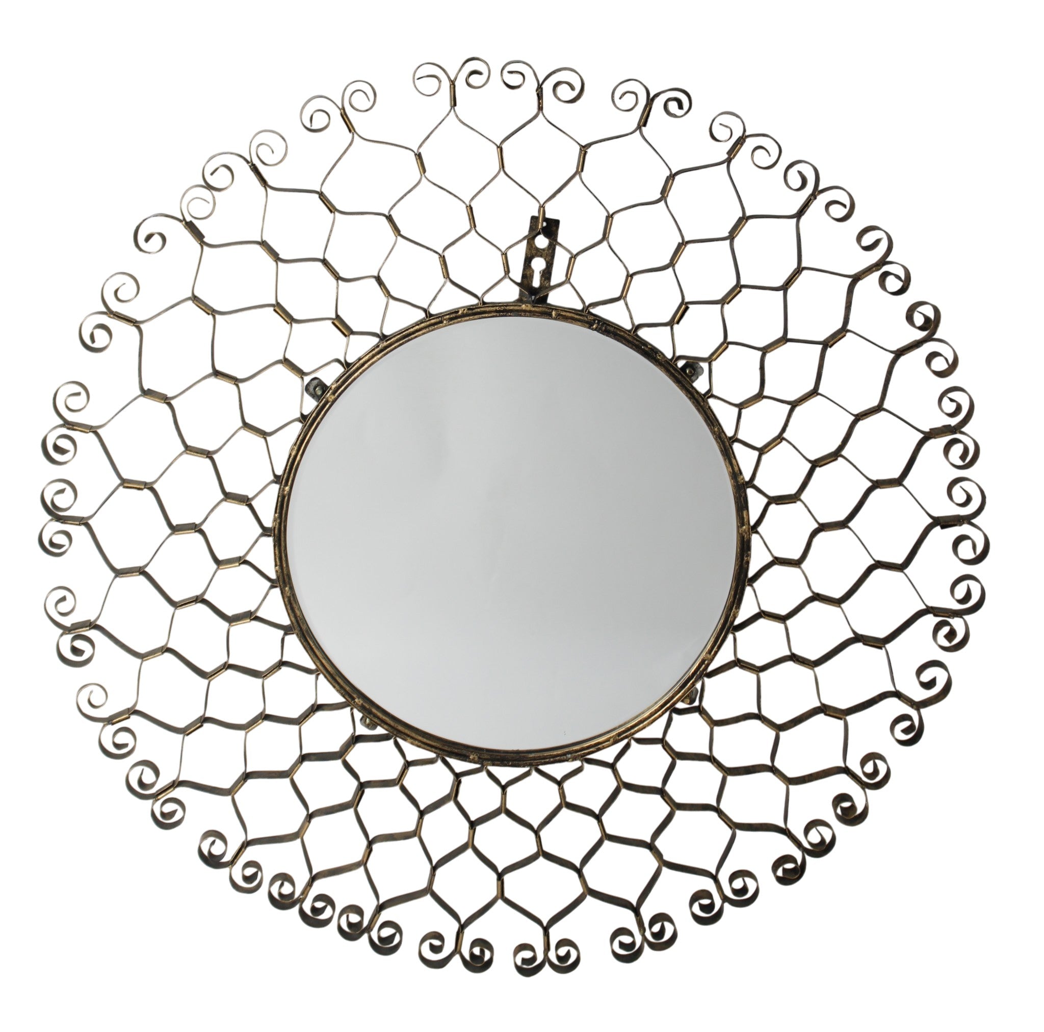 Antique Round Mirror – Artisan Metal Wall Décor