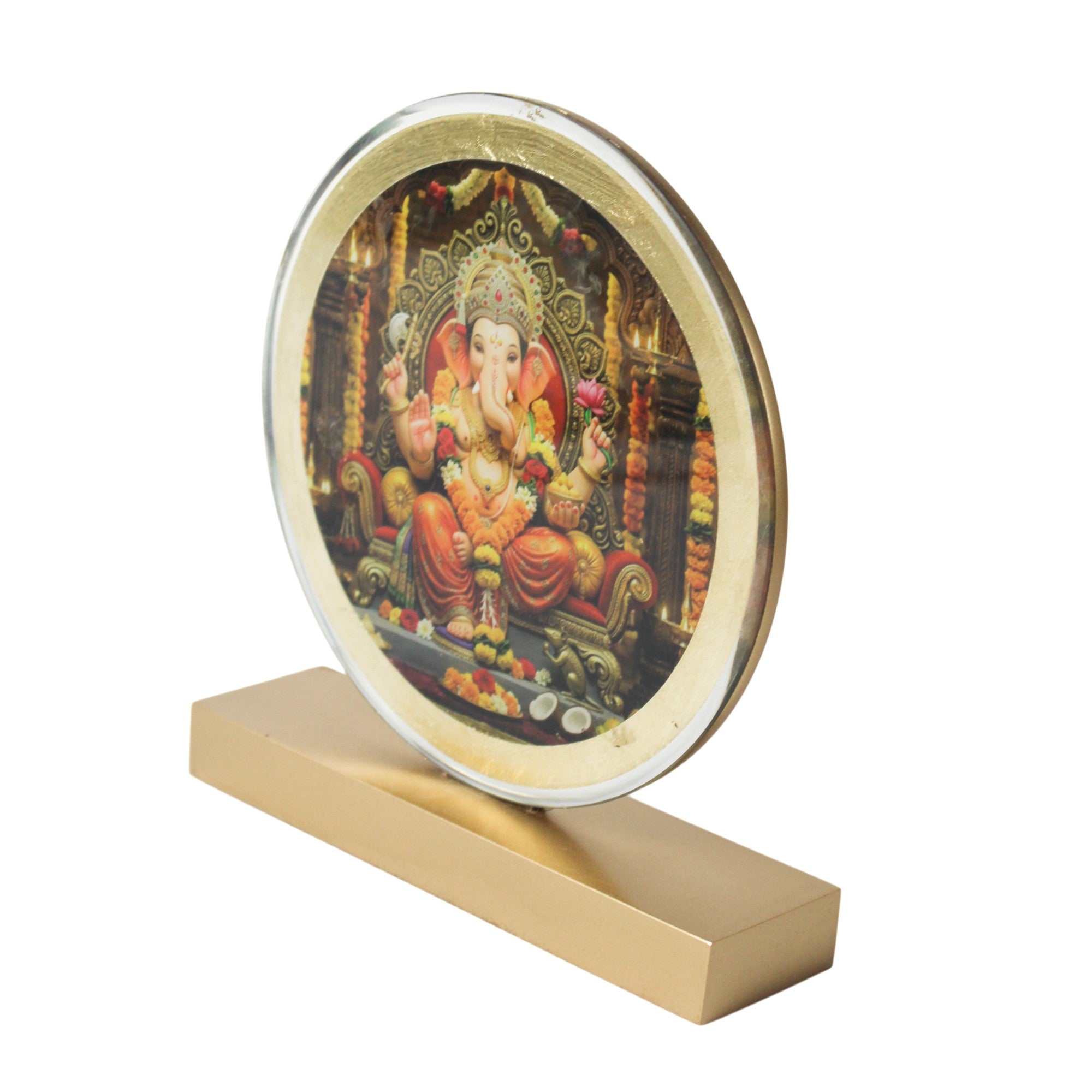 Premium Lord Ganesha Crystal Photo Frame for Home Décor
