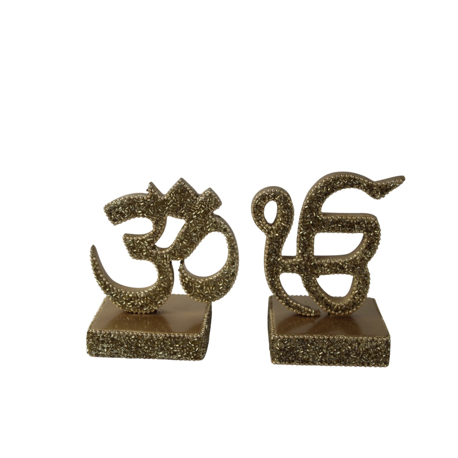 Spiritual Om & Ik Onkar Decorative Showpiece Set for Home and Temple Décor