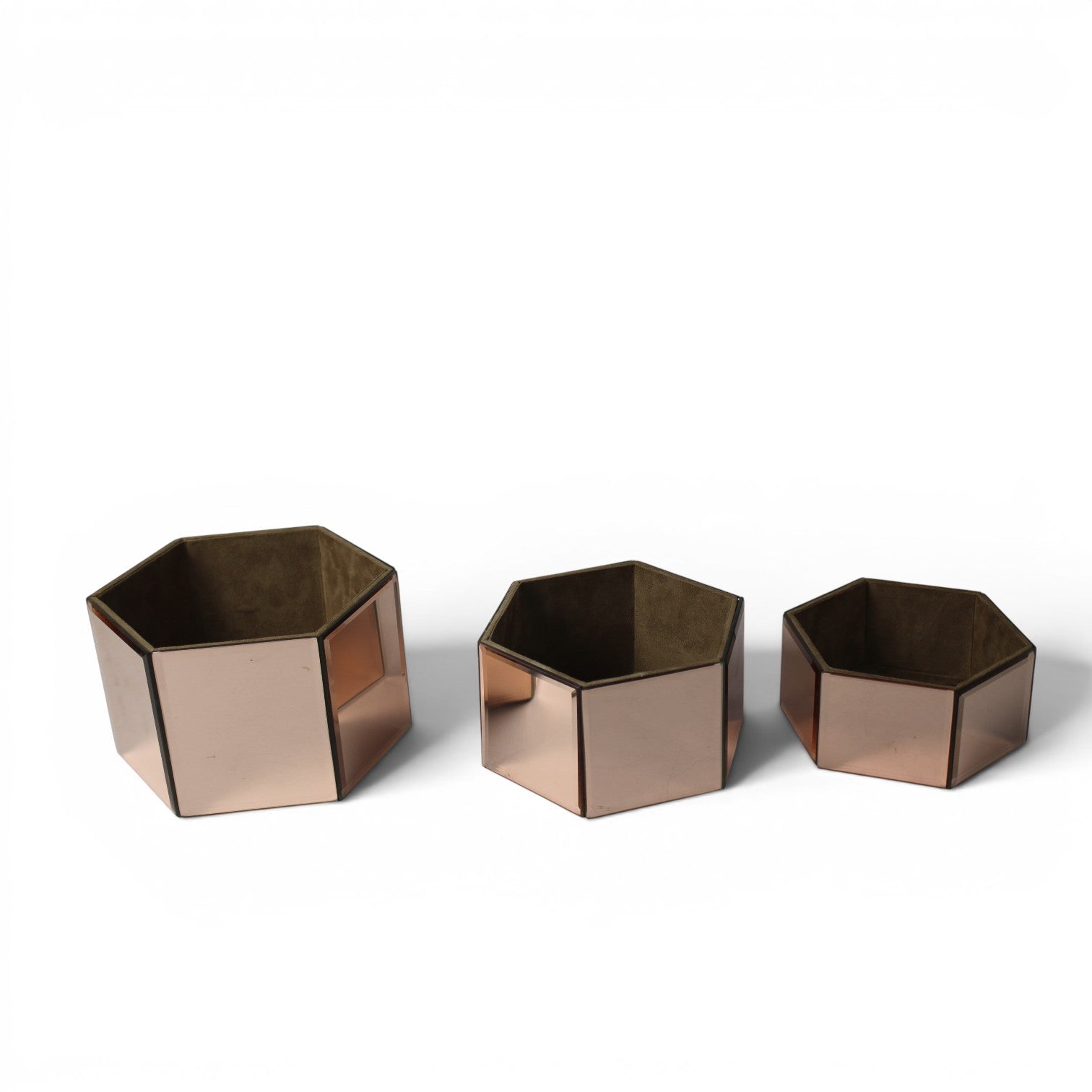 Luxury Mirror Finish Jewellery Storage Containers Set of 3