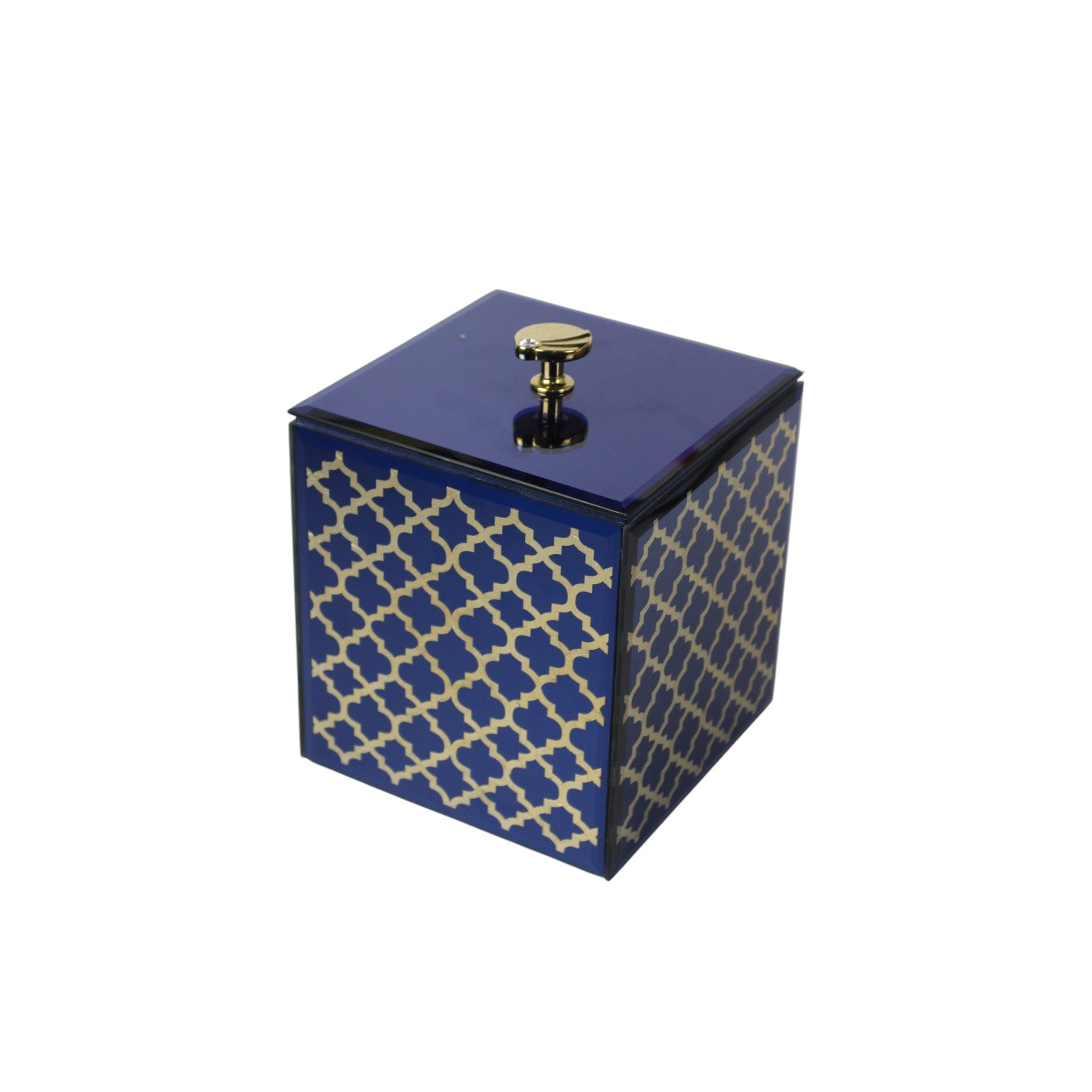 Designer Blue Mirror Dustbin with Lid
