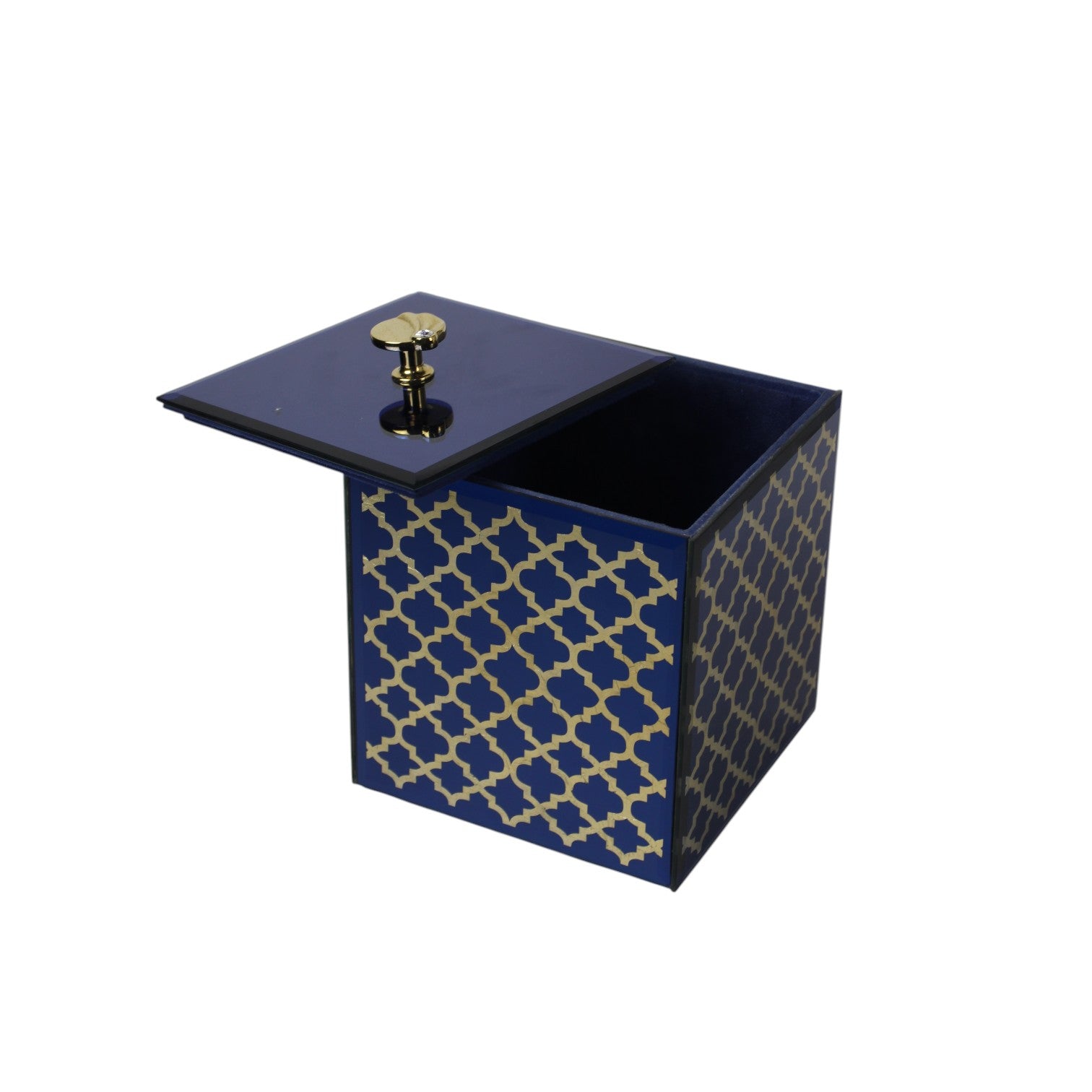  Designer Blue Mirror Dustbin with Lid 