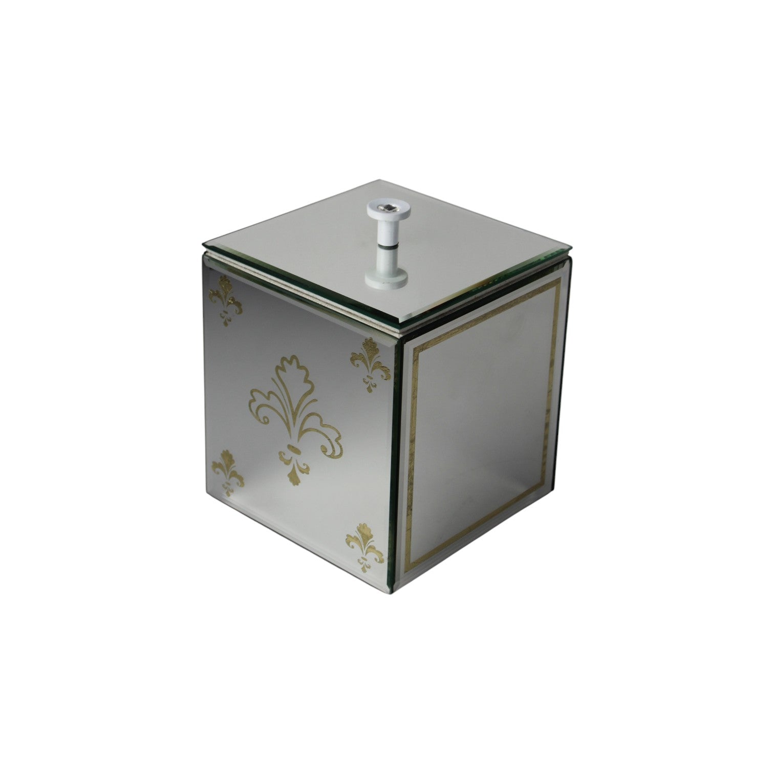 Designer Silver Mirror Dustbin with Lid