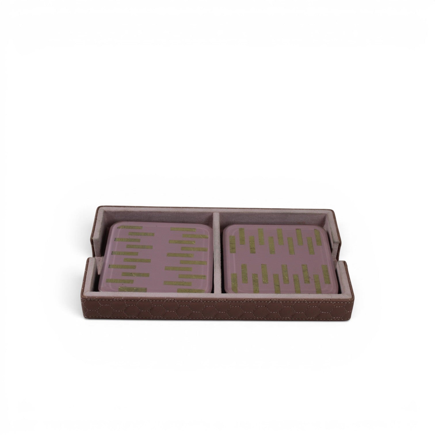 Modern Square Glass Coasters for Home, Office & Dining - (Set of 6)
