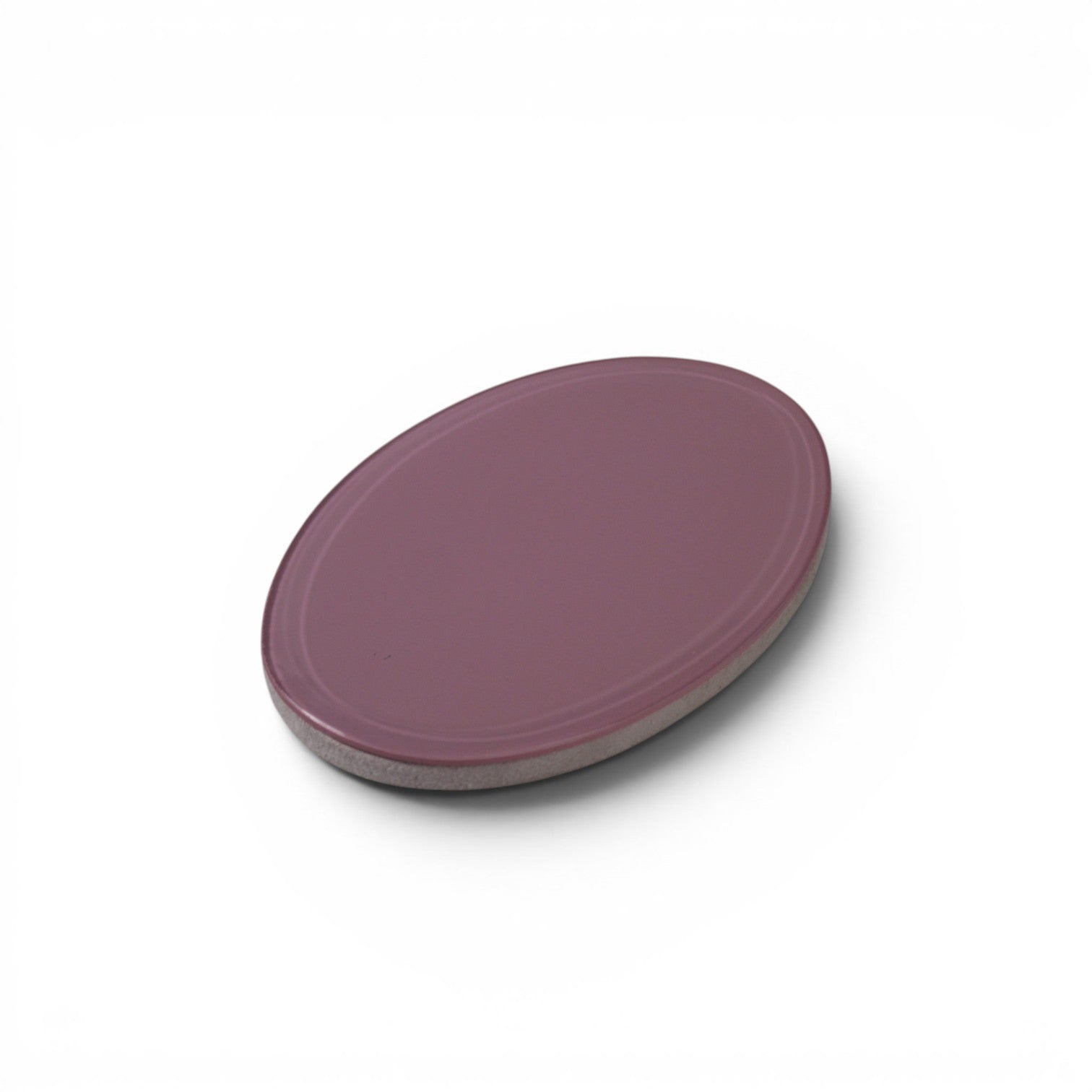 Round Ceramic & Bronze Mirror Soap Dish – Mauve Matte & Bronze Glass (Set of 2)