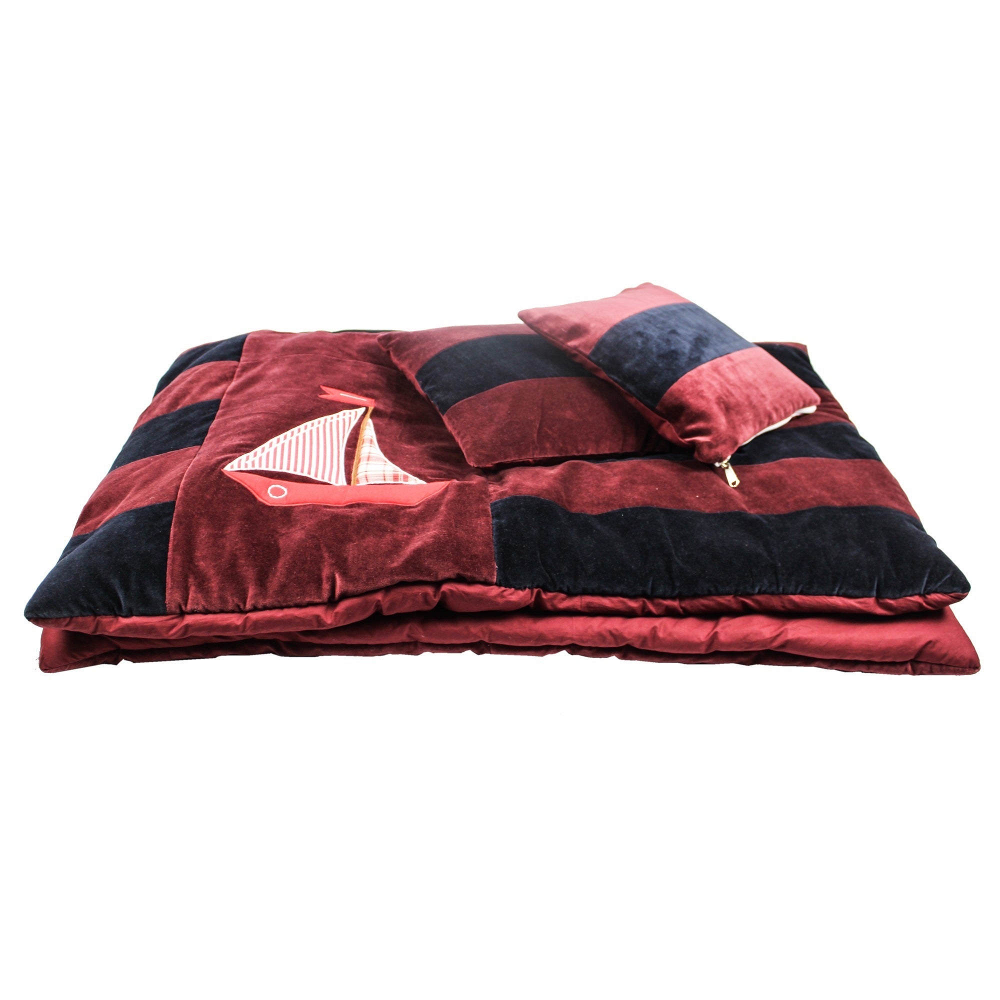 Sail Boat Quilt Set with 2 Soft Pillows