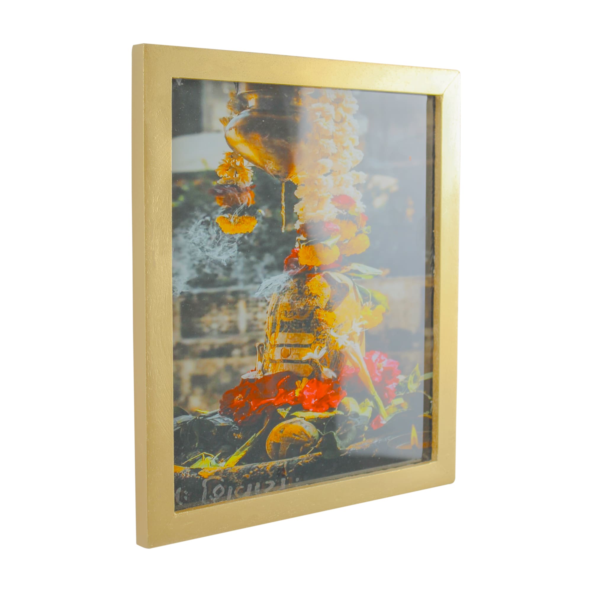 Divine Shiva Lingam Gold-Framed Wall Art