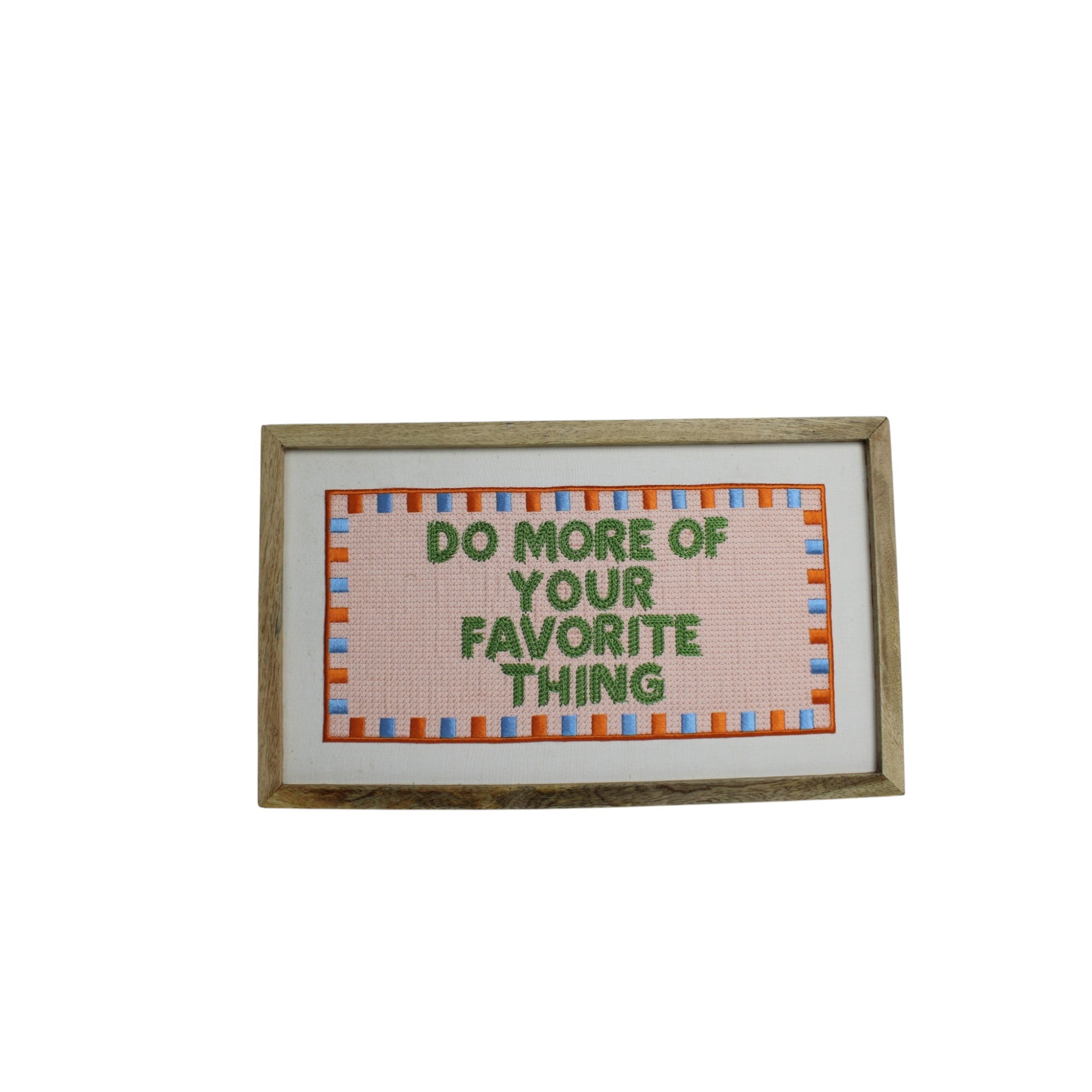 Embroidered "Do More of Your Favorite Things" Room Wall Decor