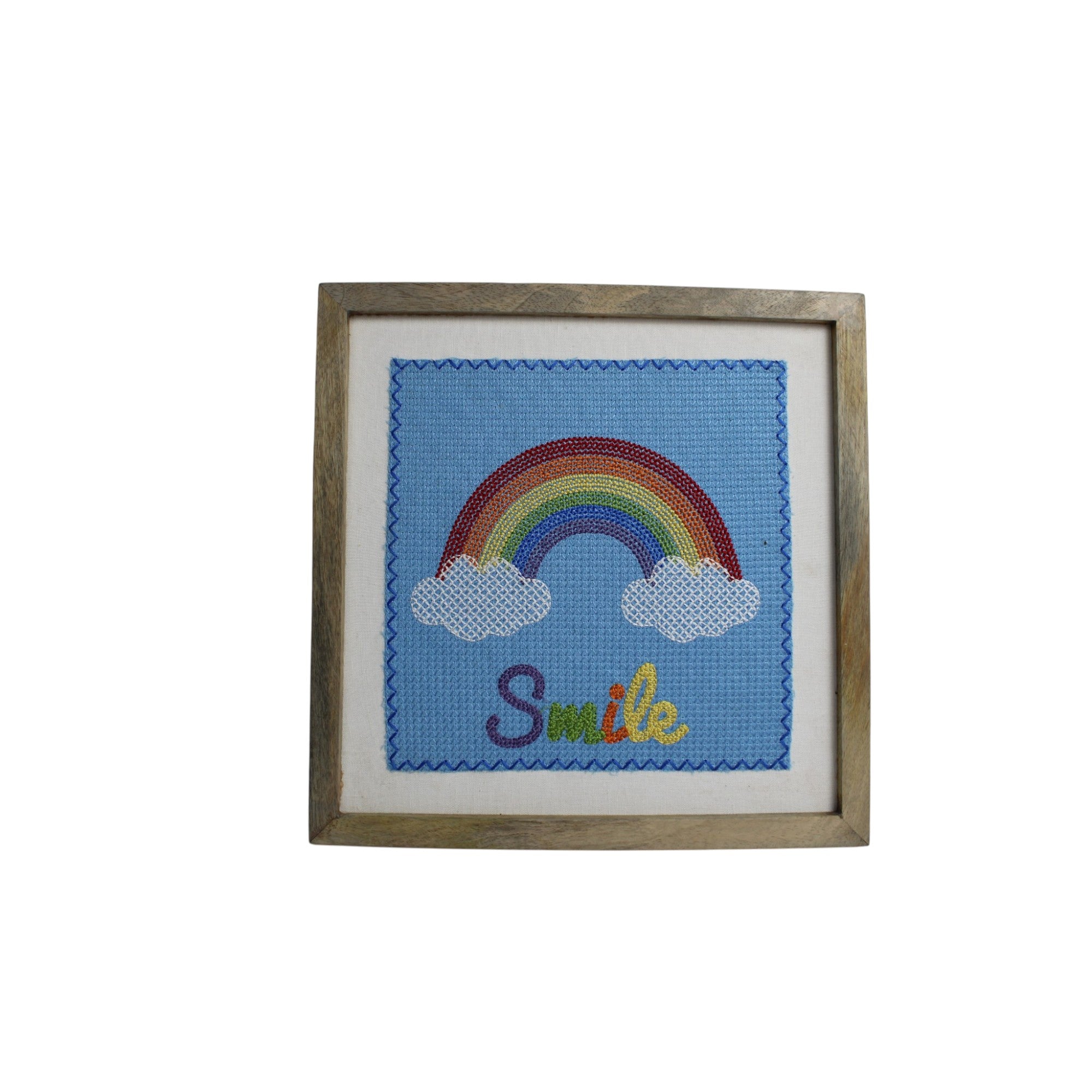 Embroidered Smile With Rainbow Room Wall Decor