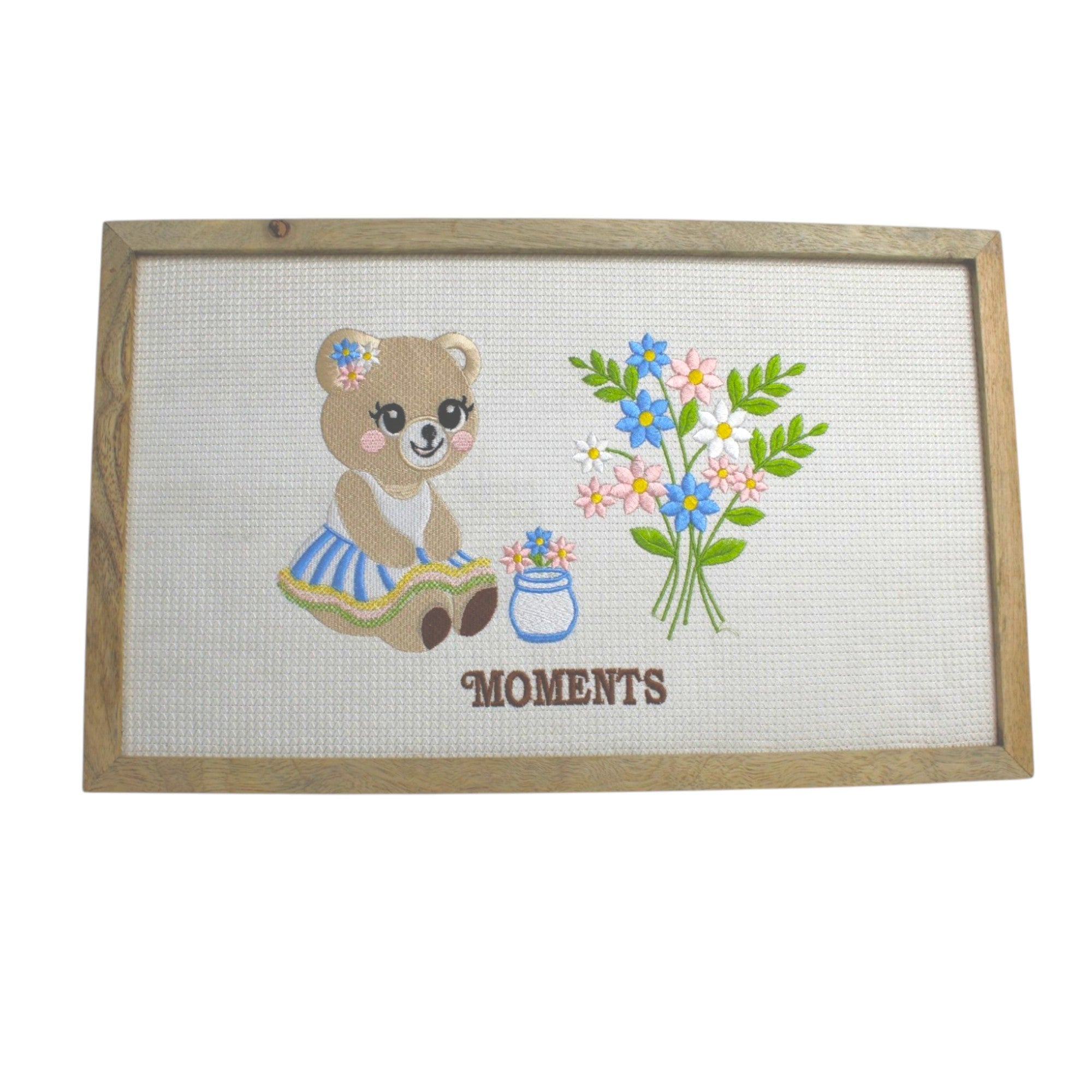Embroidered Teddy Bear Wall Decor for Kids and Home Wall