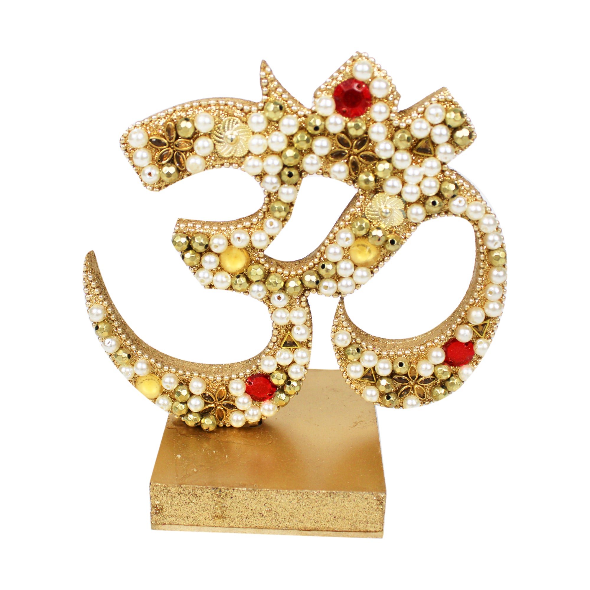 Decorative "Om & Omkara" Beaded, Religious Table Décor-TH-4820