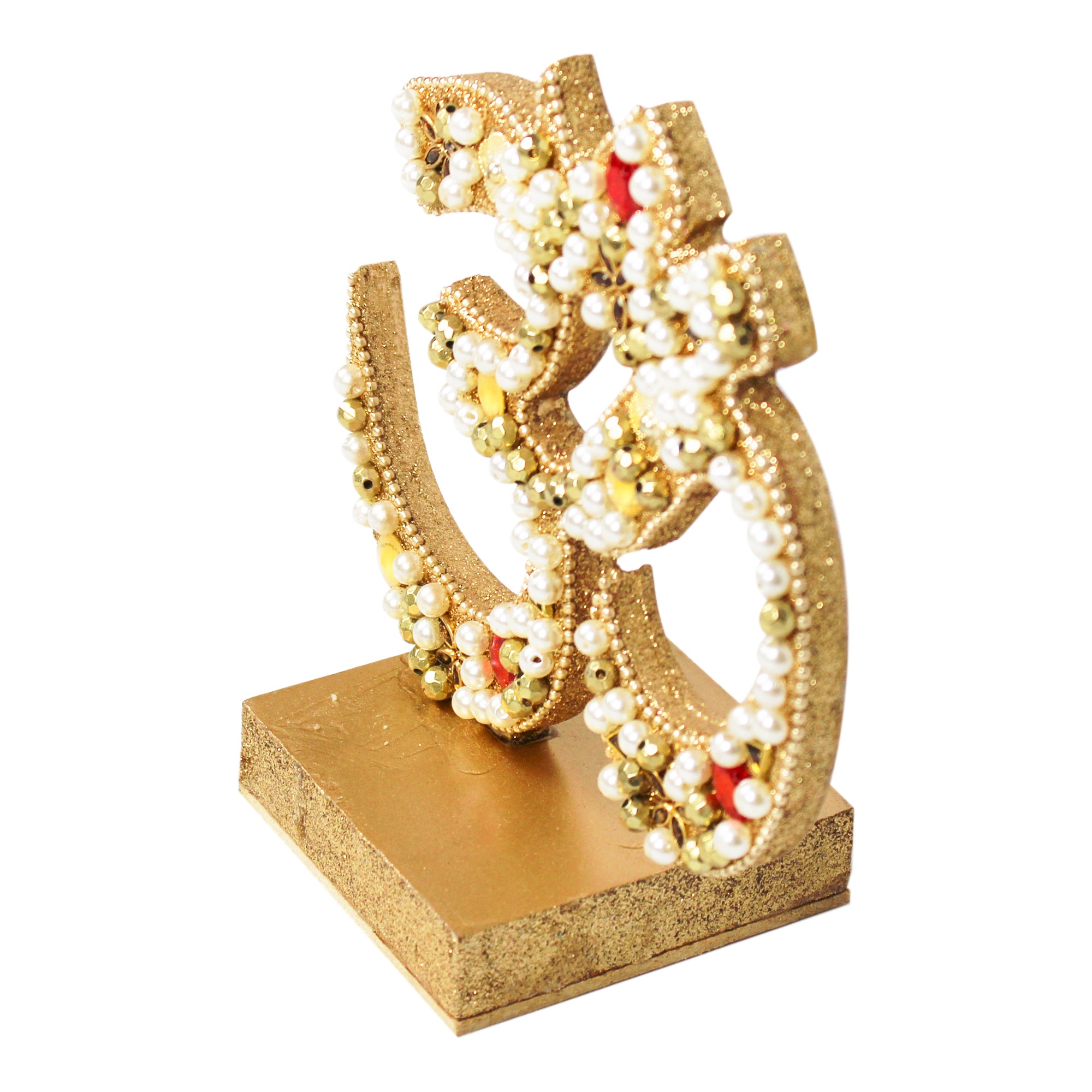 Decorative "Om & Omkara" Beaded, Religious Table Décor-TH-4820