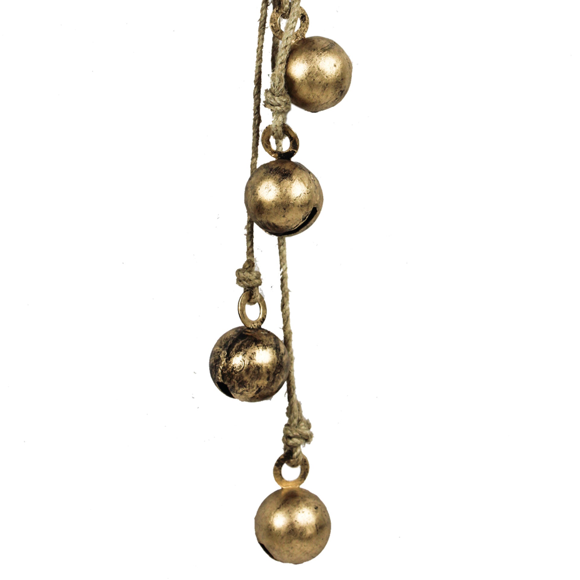 Set of 4 Goldenen Hanging Bells Hanging Ornaments for Christmas Tree Decoration