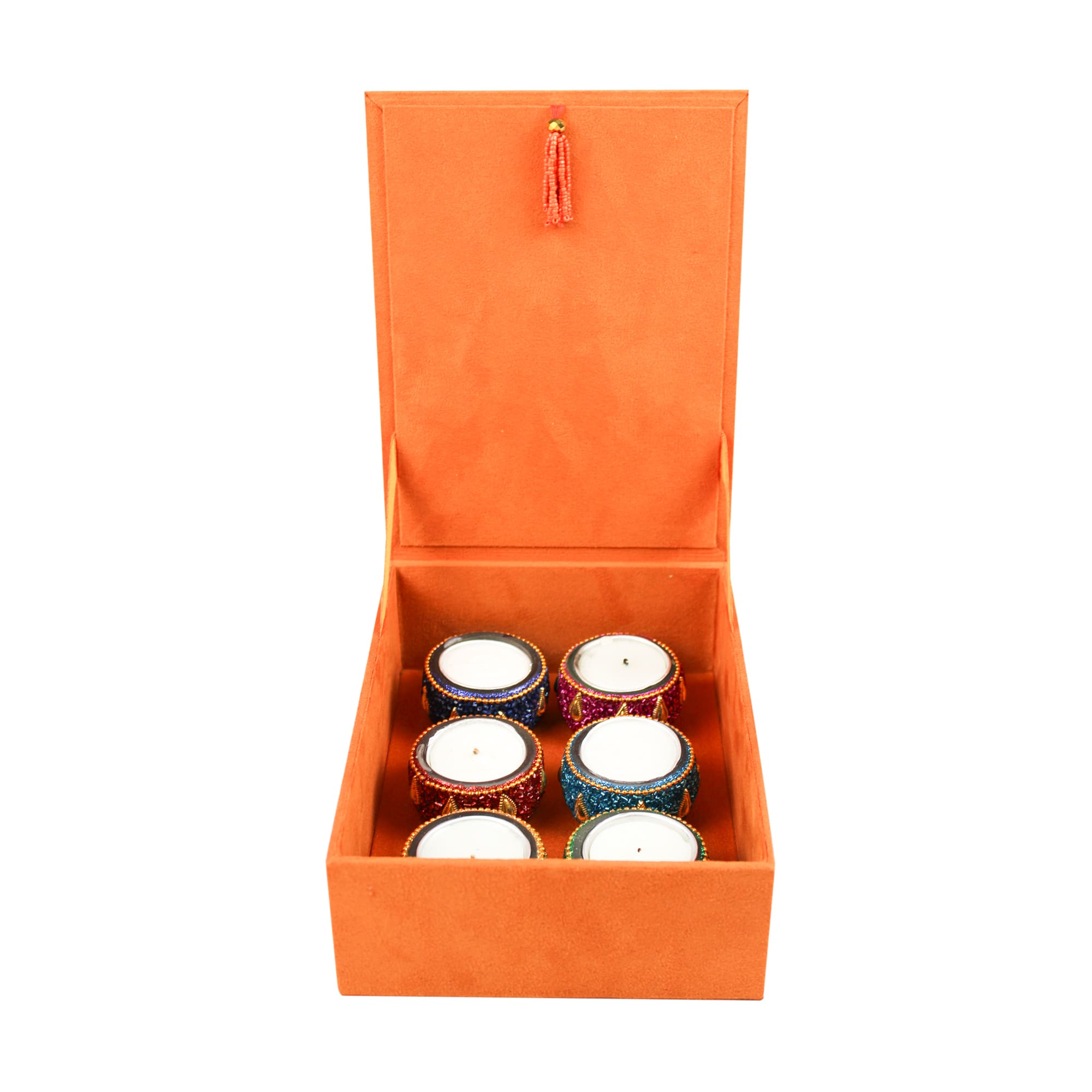 Jai Guruji Blessings Orange Designer Box for Prasad - TH-4816