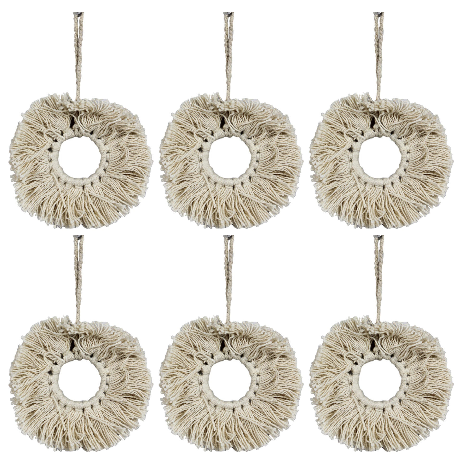 Set of 6 Thread Chakri Designed Christmas Tree Hanging Ornaments