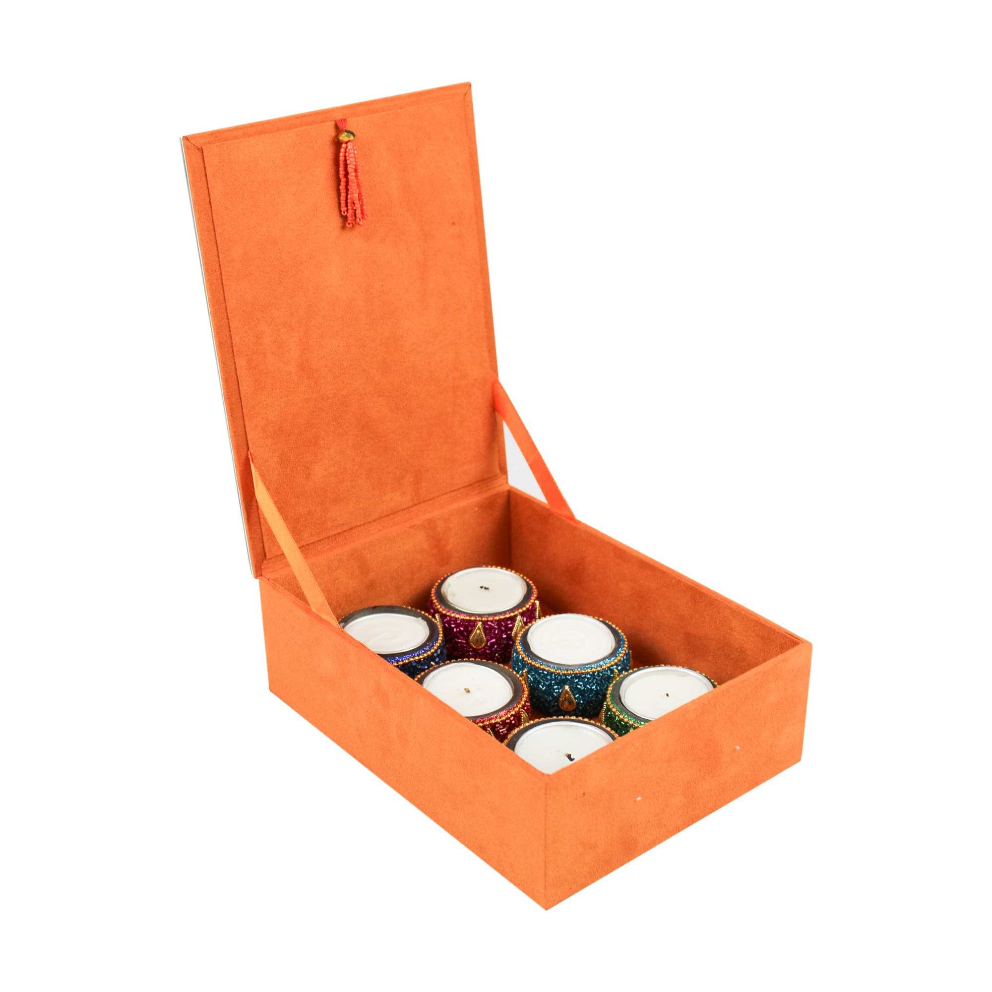 Jai Guruji Blessings Orange Designer Box for Prasad - TH-4816