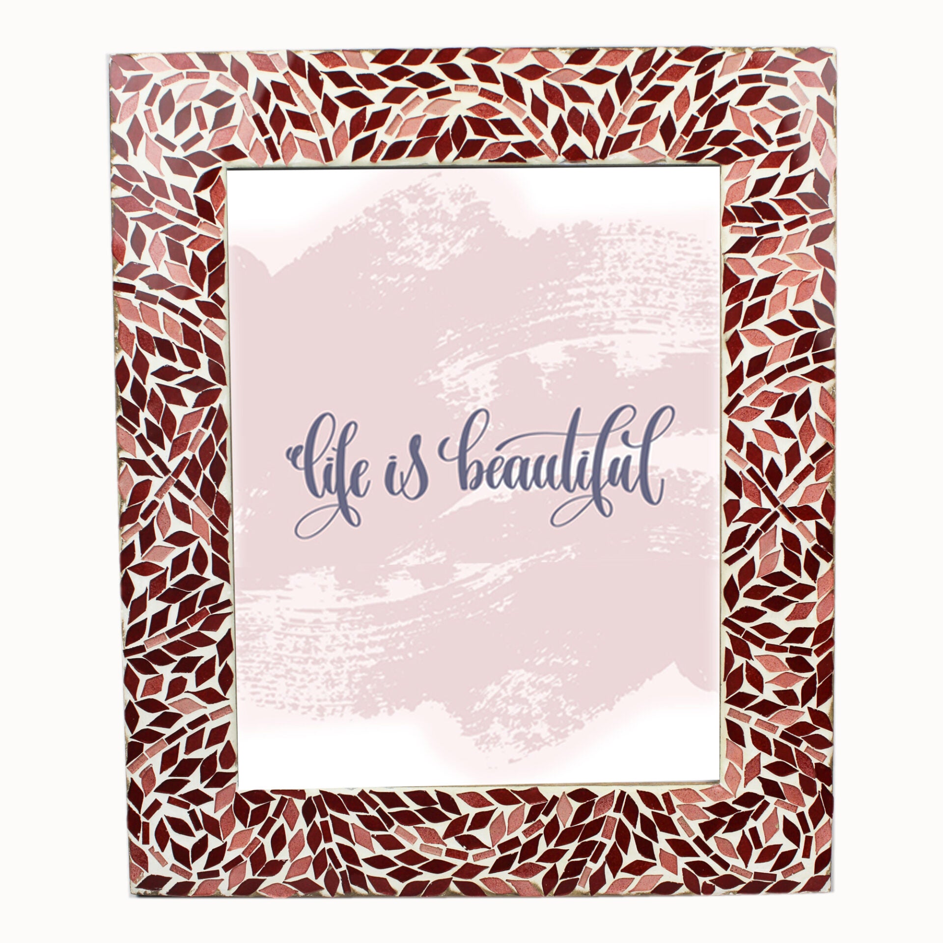 Red & White Mosaic Photo / Picture Frame