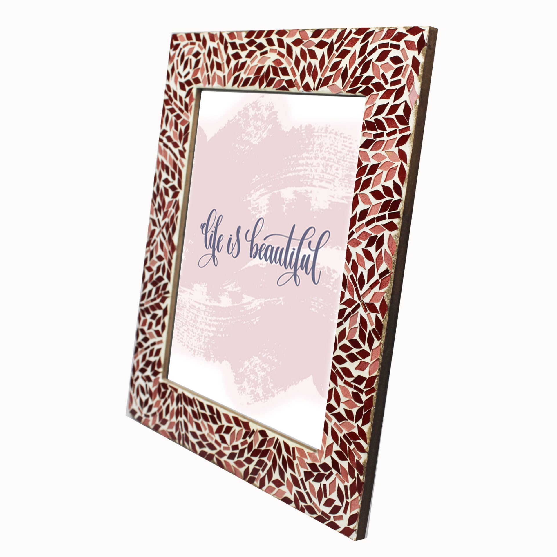 Red & White Mosaic Photo / Picture Frame