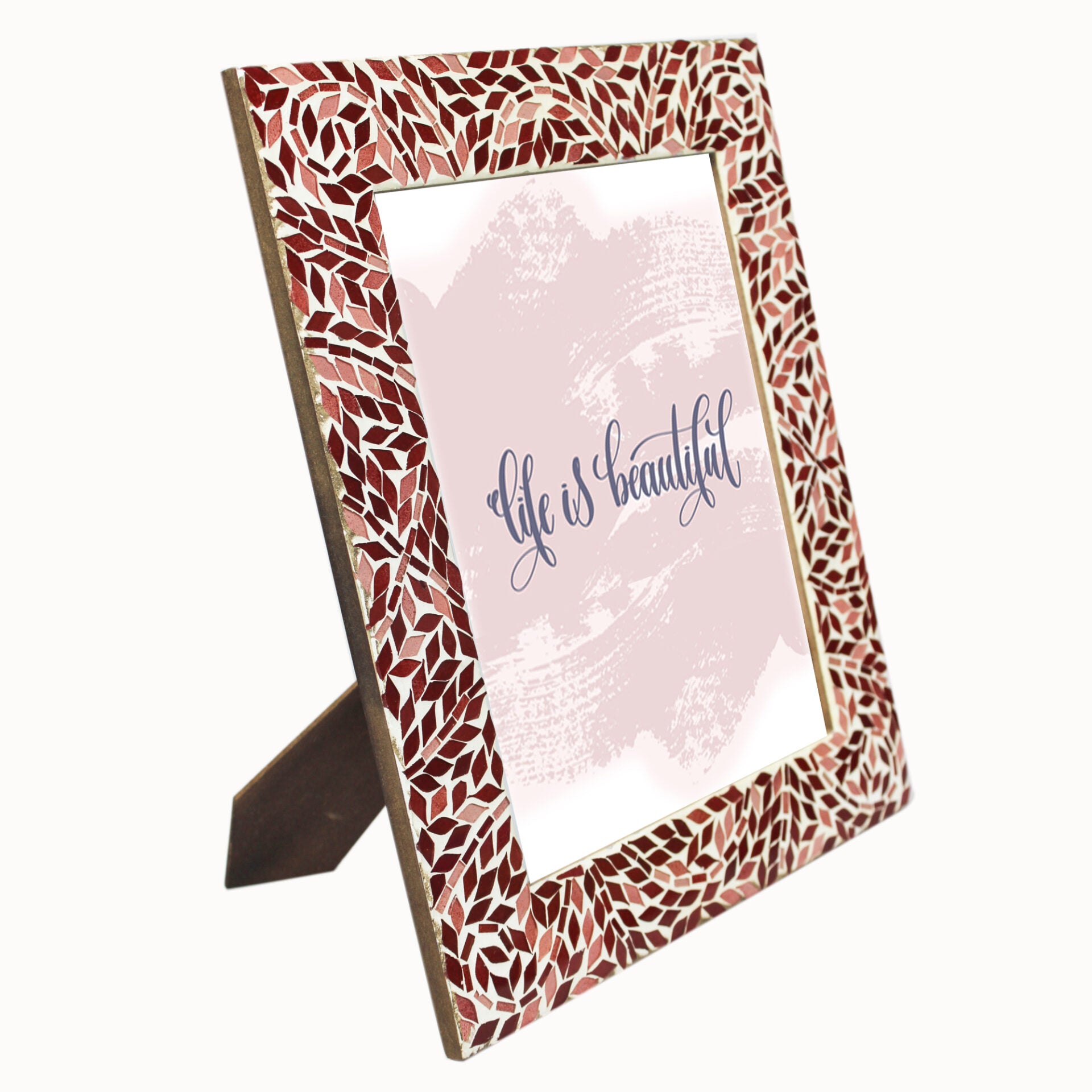 Red & White Mosaic Photo / Picture Frame