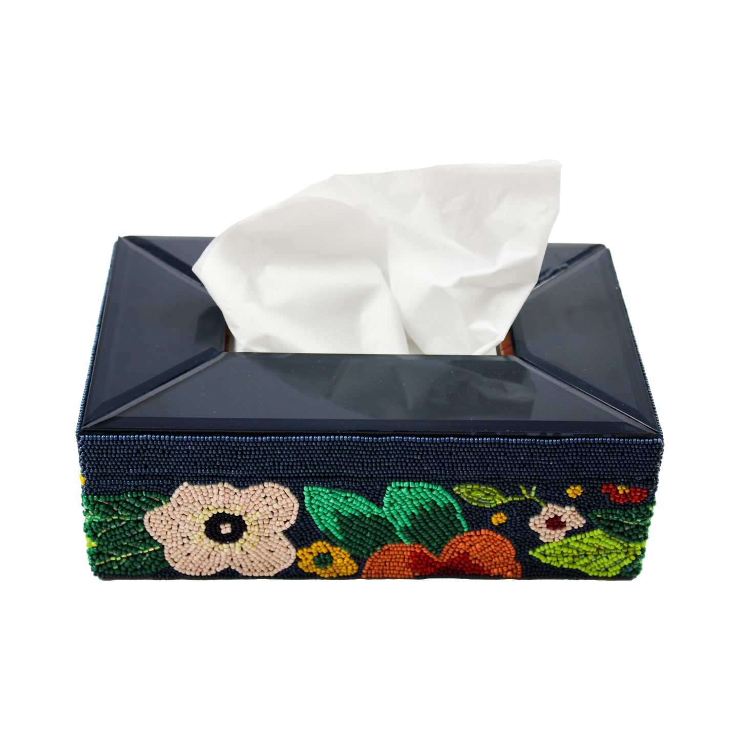 Floral Beaded Tissue Box