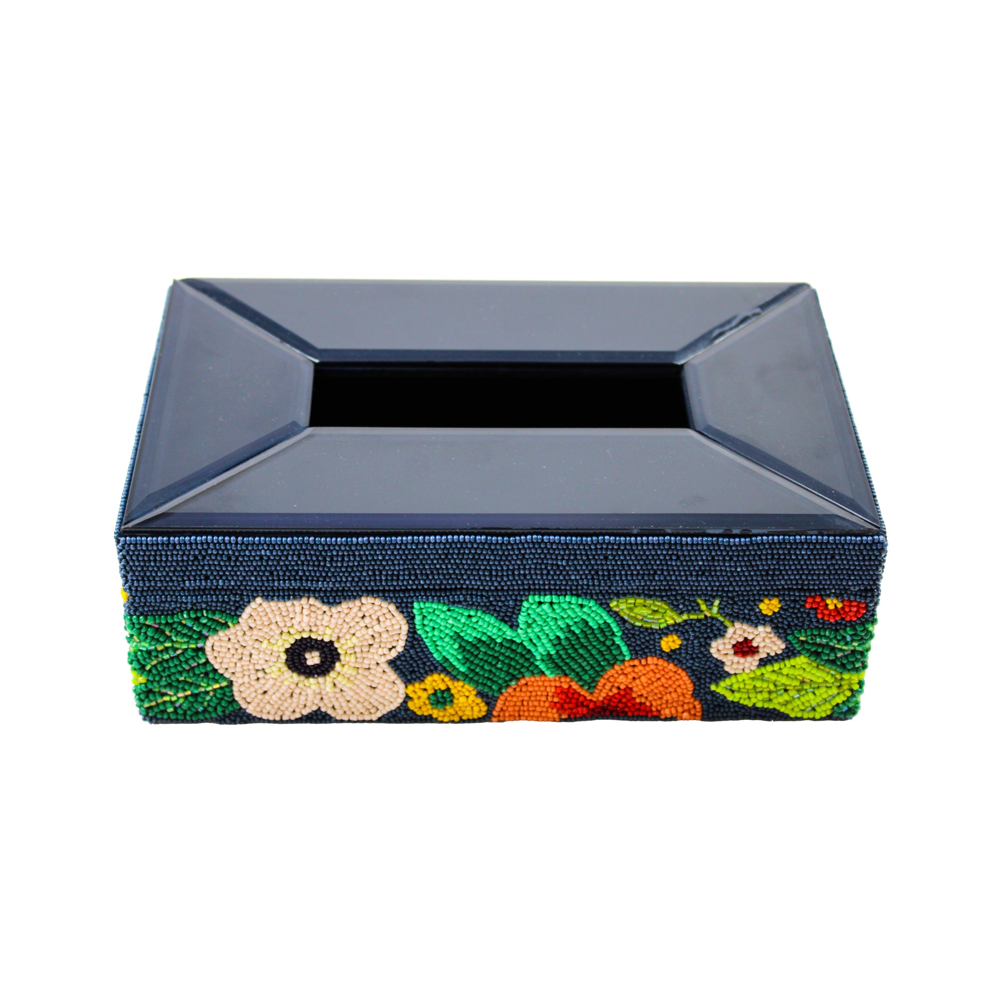 Floral Decorative Beaded Tissue Box