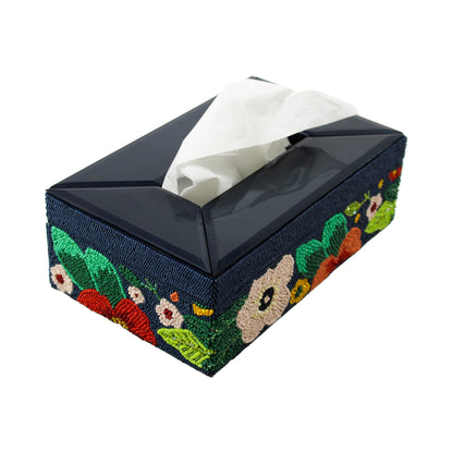 Floral Beaded Tissue Box