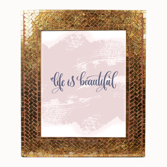 Golden Mosaic Photo / Picture Frame (Picture Size: 8 x 10 Inches)