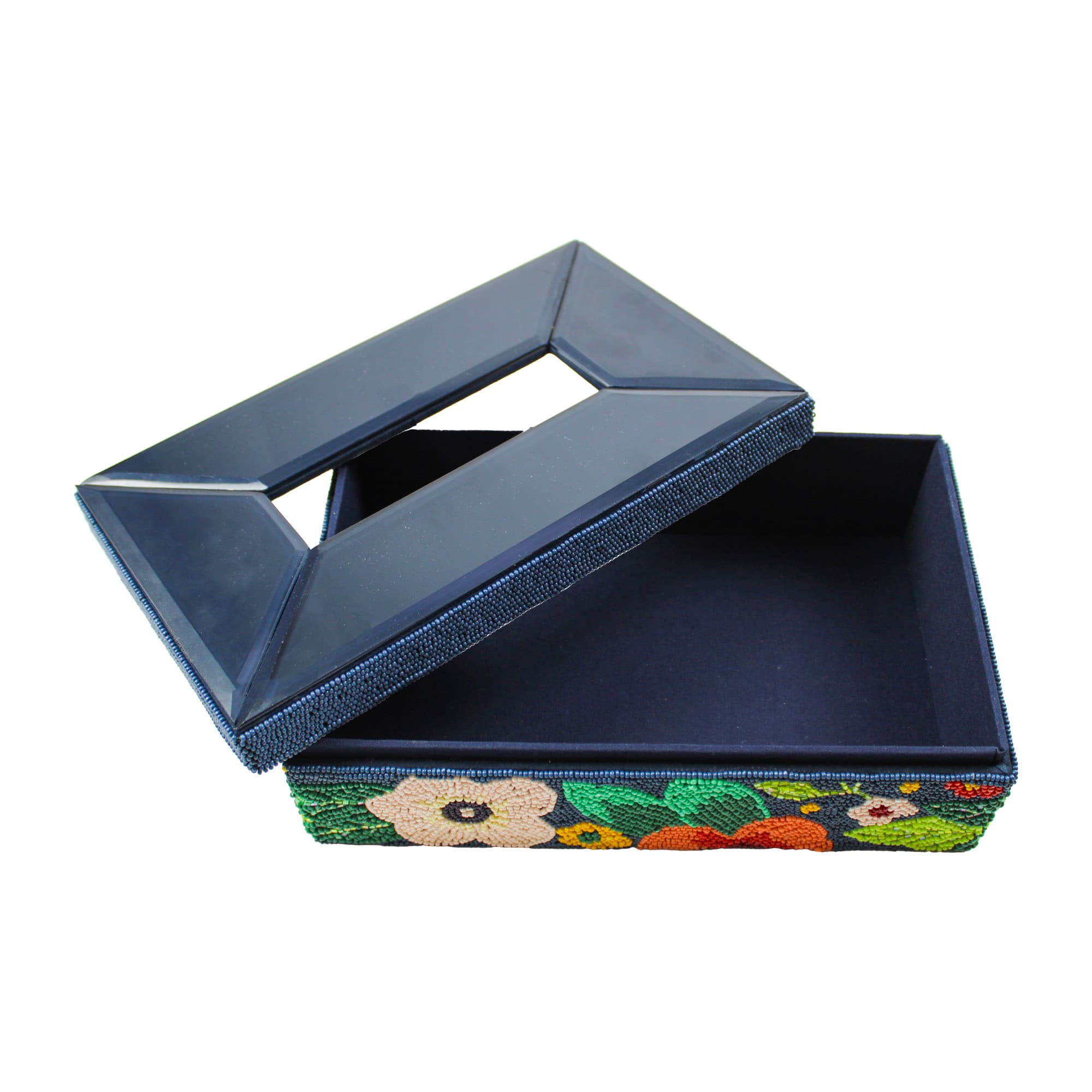 Floral Decorative Beaded Tissue Box