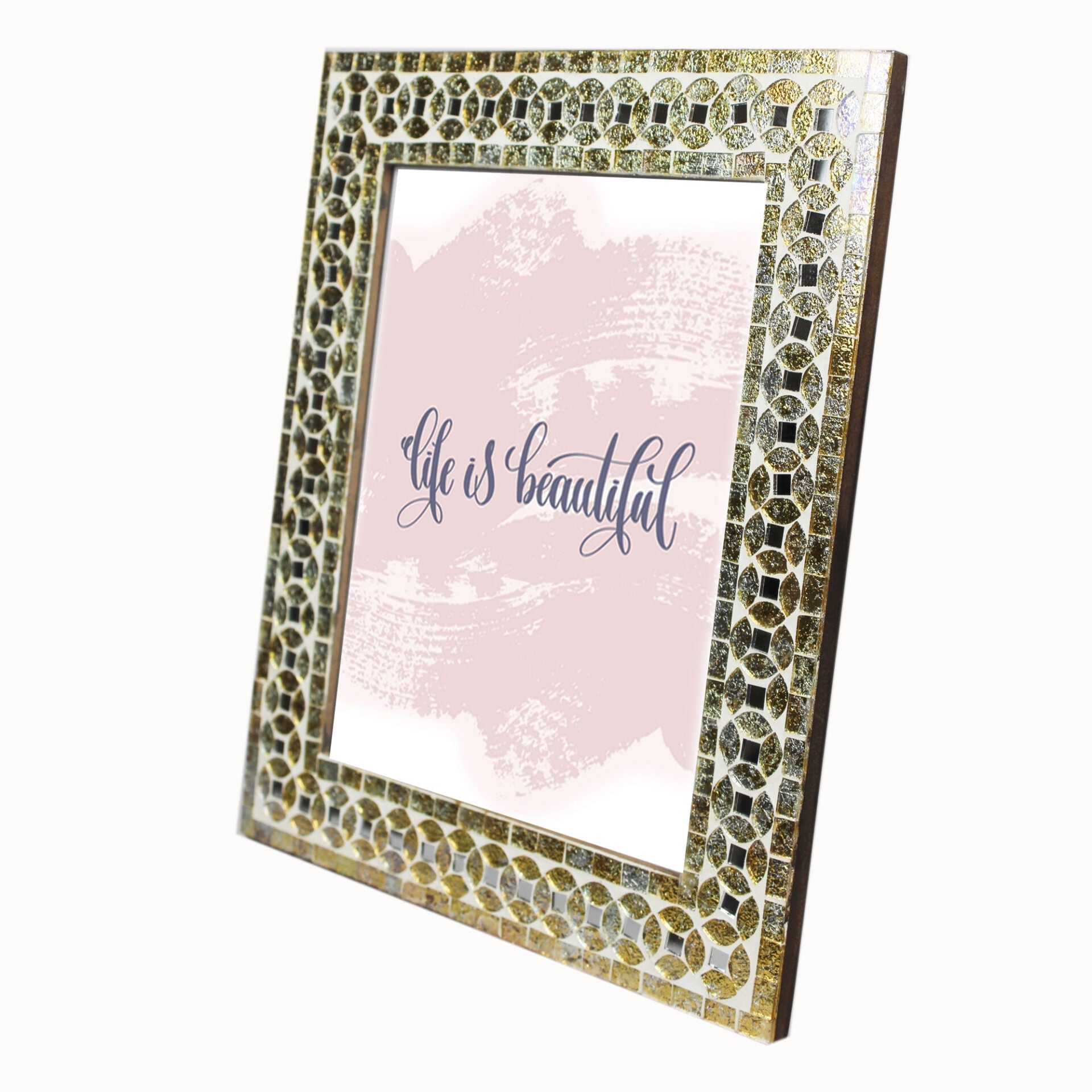 Silver Color & Golden Mosaic Picture Frame