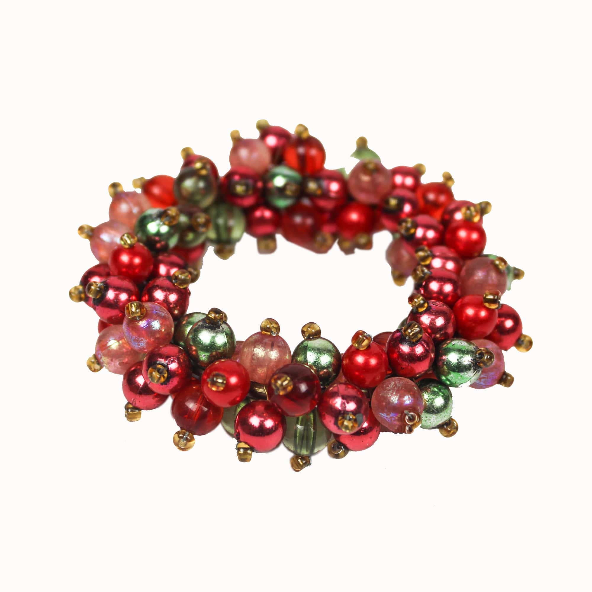 Multicolored Beaded Napkin Rings Set of Four