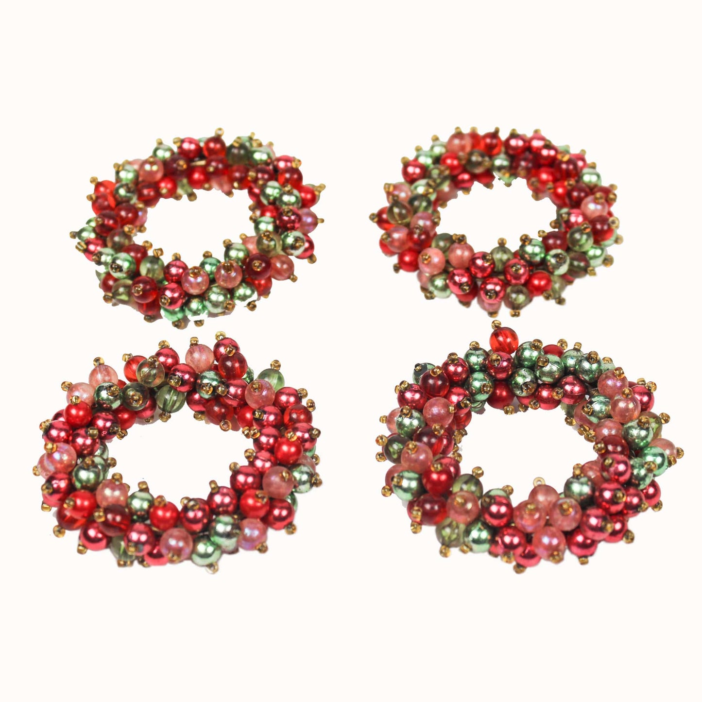 Multicolored Beaded Napkin Rings (Set of 4 Pcs)