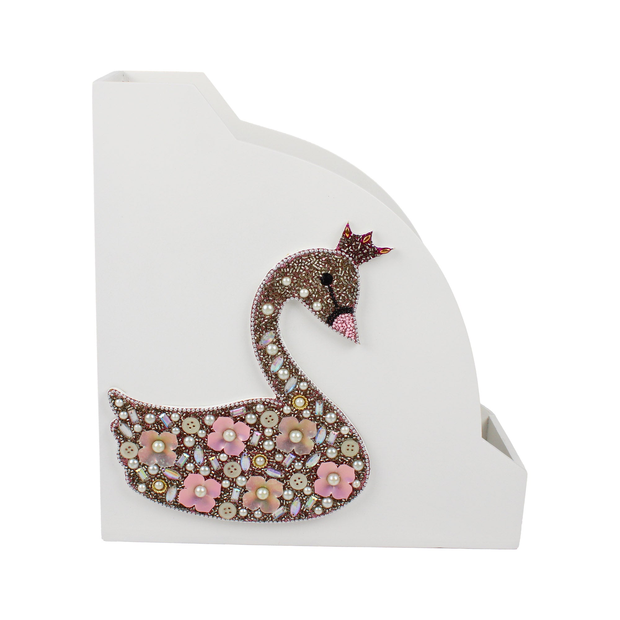 Swan Designed Magazine Holder & Stationery Organizer (Set of 2)