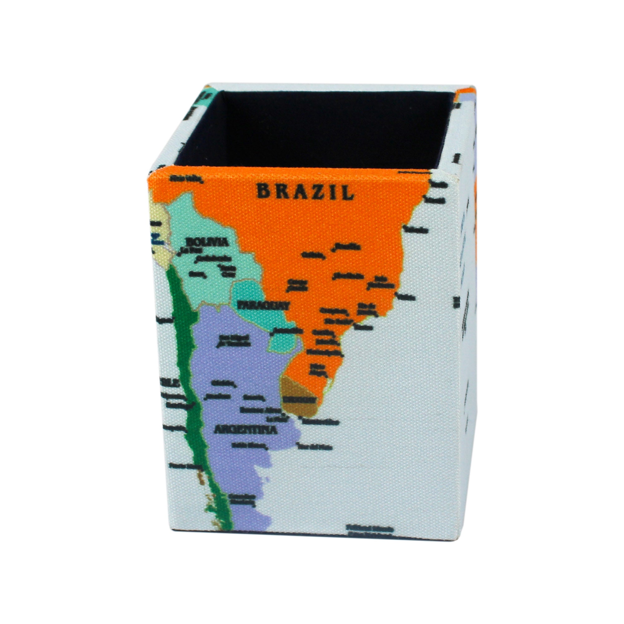 World Map Design Stationary Organizer & Pen Holder (Set of 2)