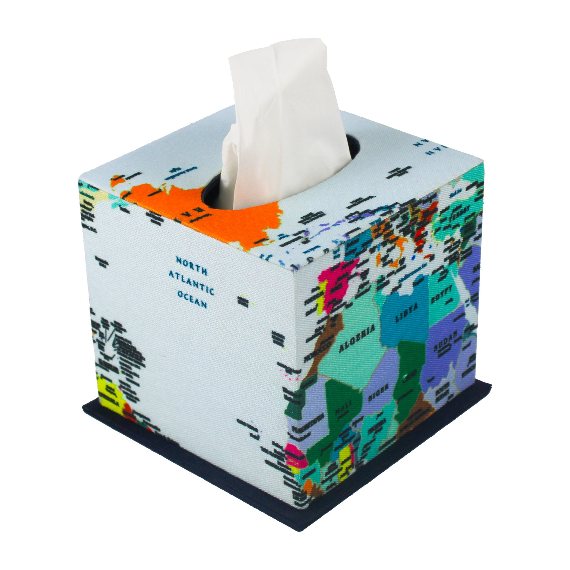 World Map Tissue Box for Kids Room