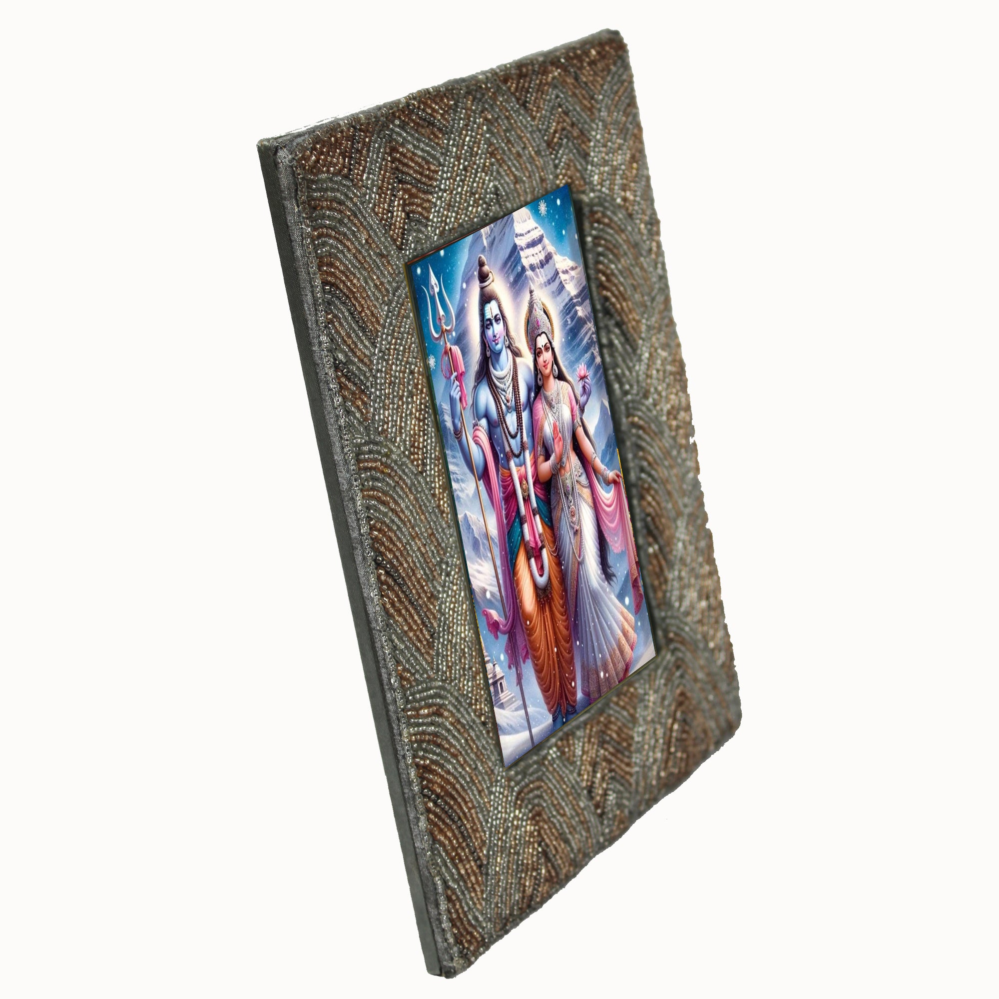 Lord Shiva & Goddess Parvati Ji Photo Frame for Blessing (4x6 Inches )-TH-5698
